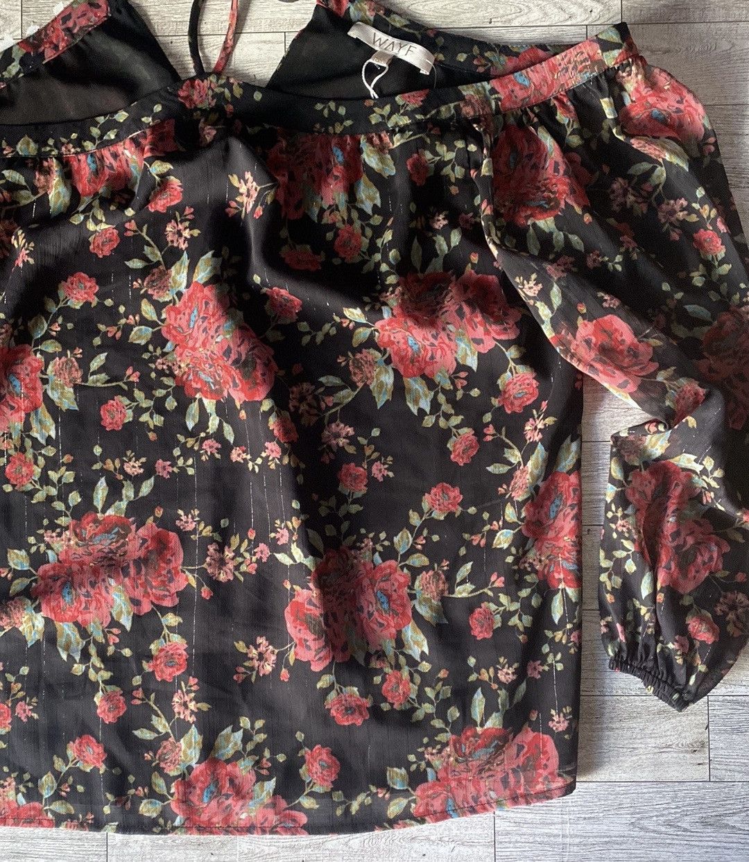 Bloomingdale's WAYF, Boho, Cold Shoulder, Floral Blouse Size S / US 4 / IT 40 - 6 Thumbnail