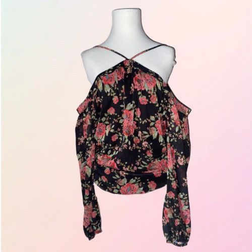 Bloomingdale's WAYF, Boho, Cold Shoulder, Floral Blouse Size S / US 4 / IT 40 - 12 Thumbnail