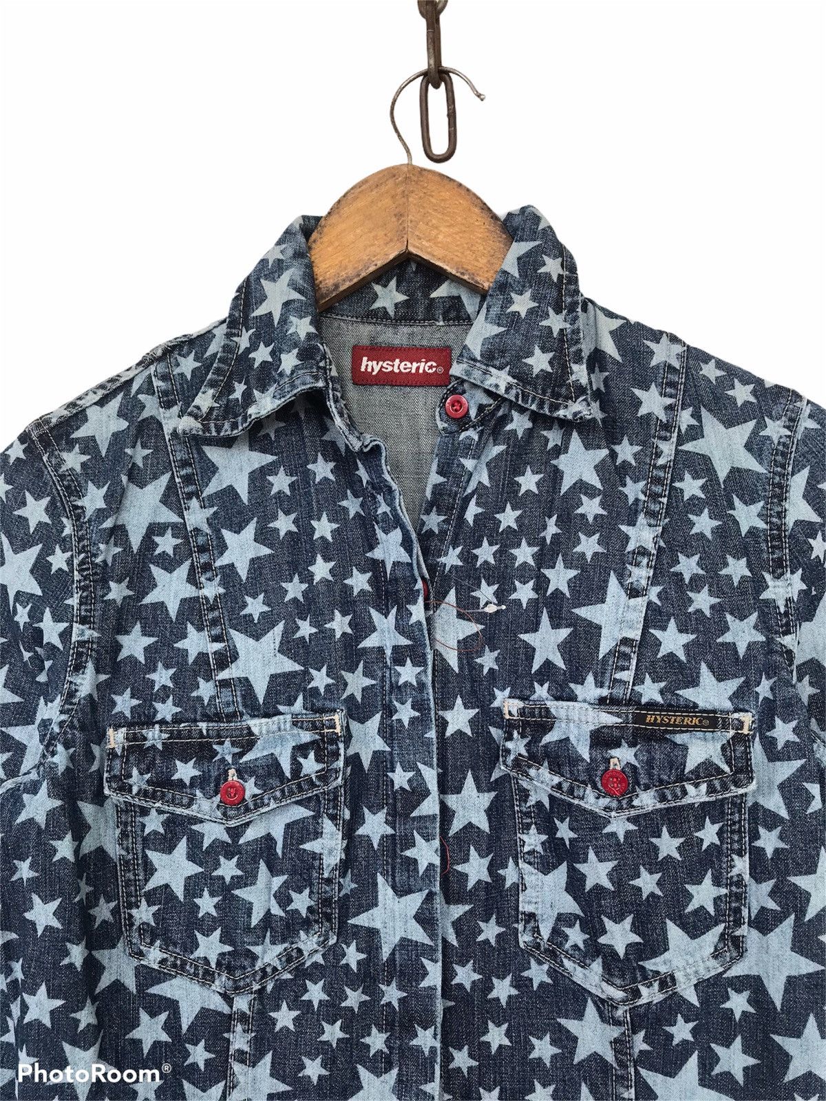 Hysteric Glamour 💥Vintage Hysteric Glamour Star Overprint Denim Dress Size XS / US 0-2 / IT 36-38 - 7 Thumbnail