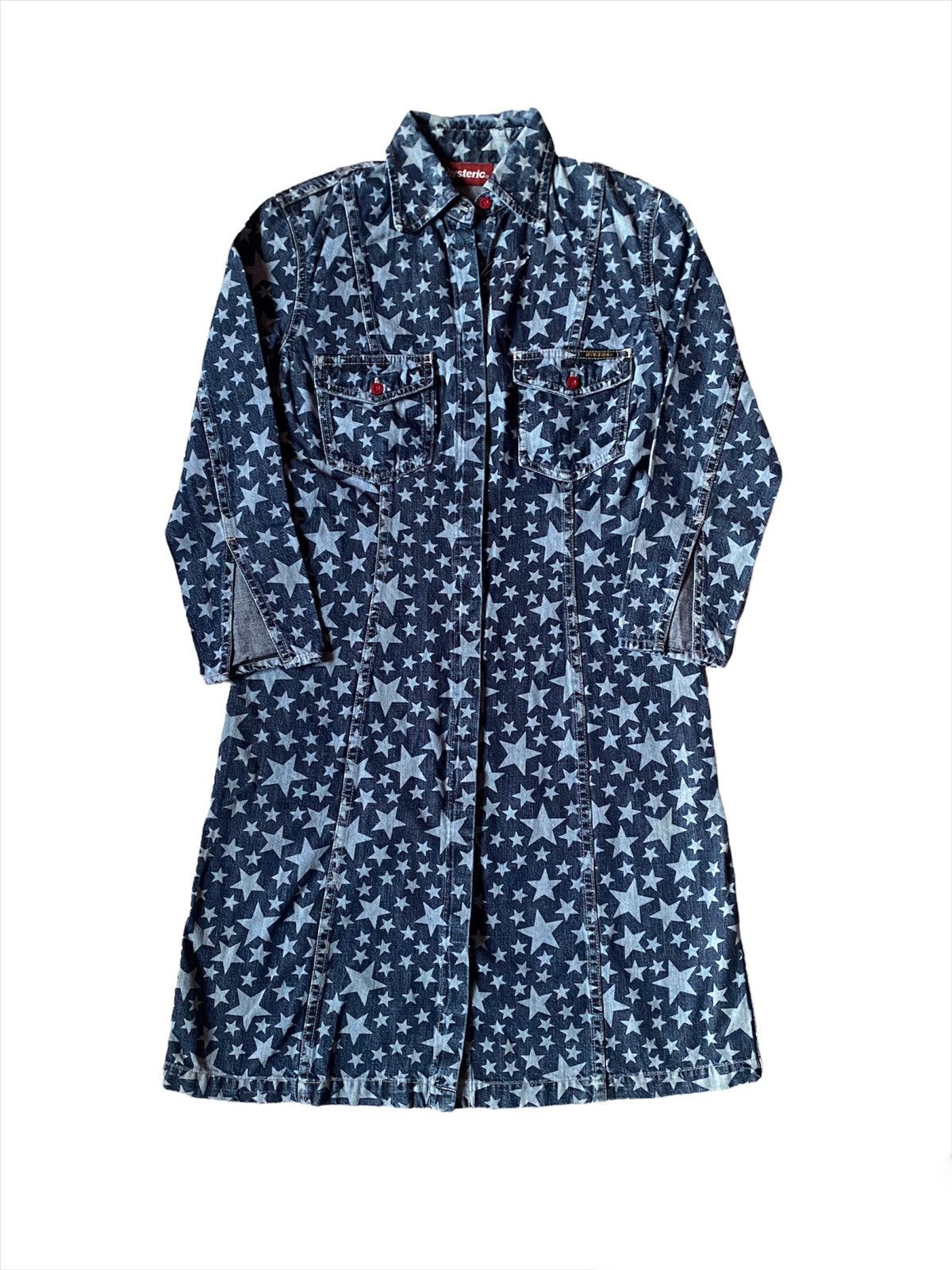 Hysteric Glamour 💥Vintage Hysteric Glamour Star Overprint Denim Dress Size XS / US 0-2 / IT 36-38 - 4 Thumbnail