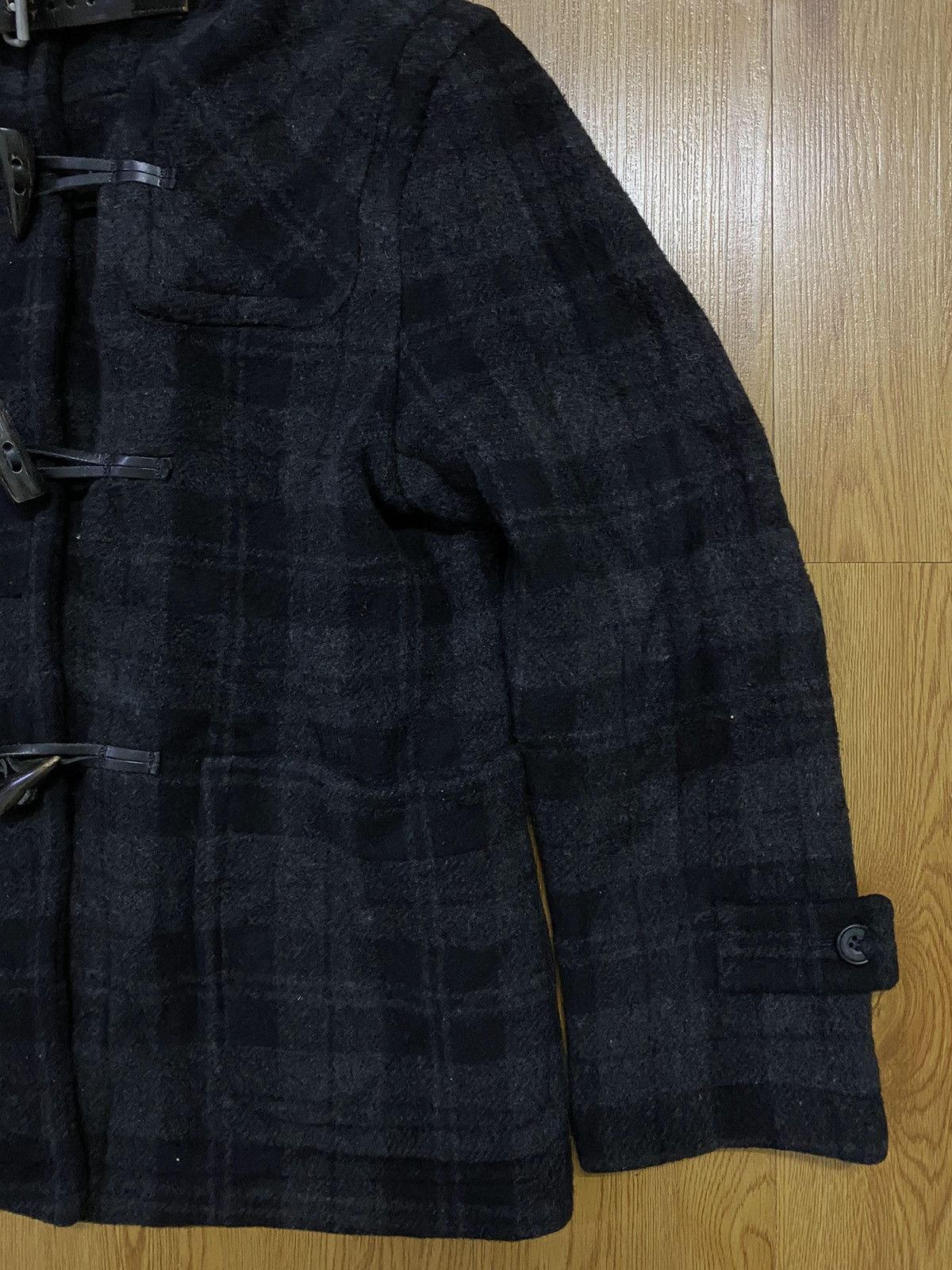 SHIPS × Ships Jet Blue Ships Jet Blue Besmar England Check Wool DUFFLE Coat Jacket Size US M / EU 48-50 / 2 - 4 Thumbnail