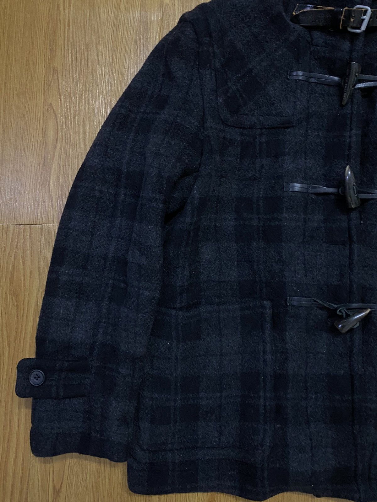 SHIPS × Ships Jet Blue Ships Jet Blue Besmar England Check Wool DUFFLE Coat Jacket Size US M / EU 48-50 / 2 - 5 Thumbnail