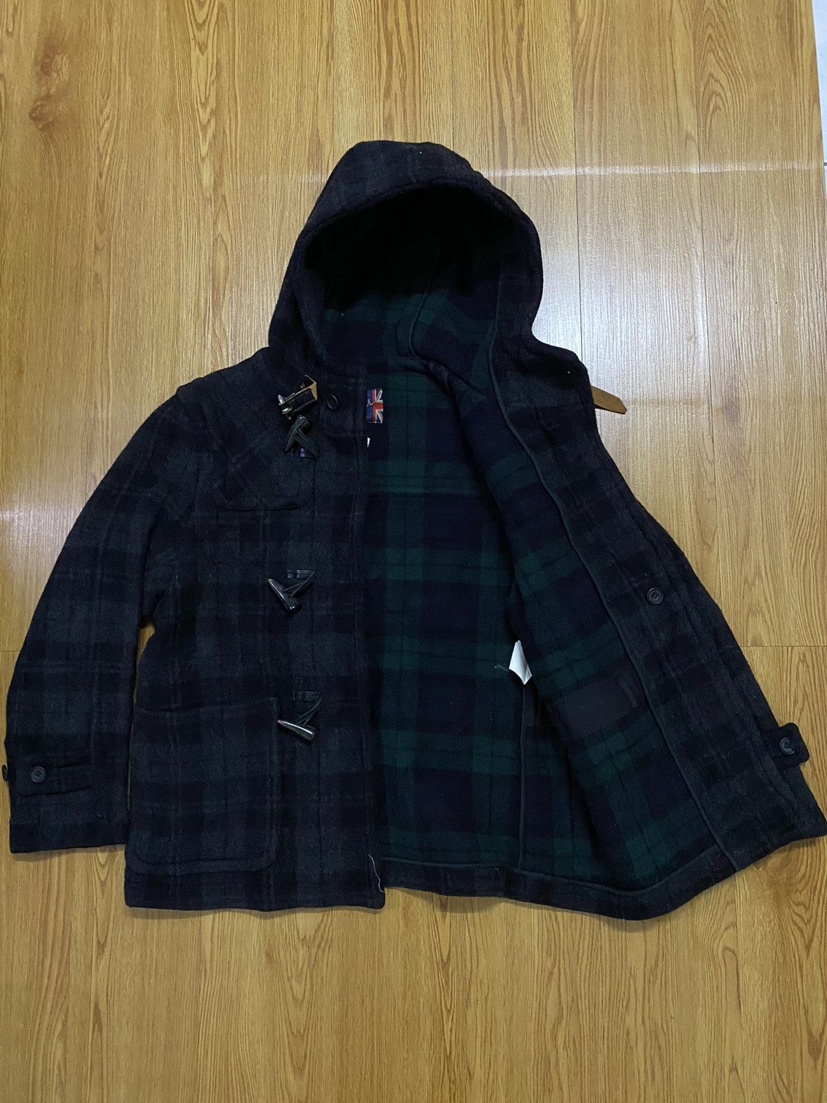 SHIPS × Ships Jet Blue Ships Jet Blue Besmar England Check Wool DUFFLE Coat Jacket Size US M / EU 48-50 / 2 - 3 Thumbnail
