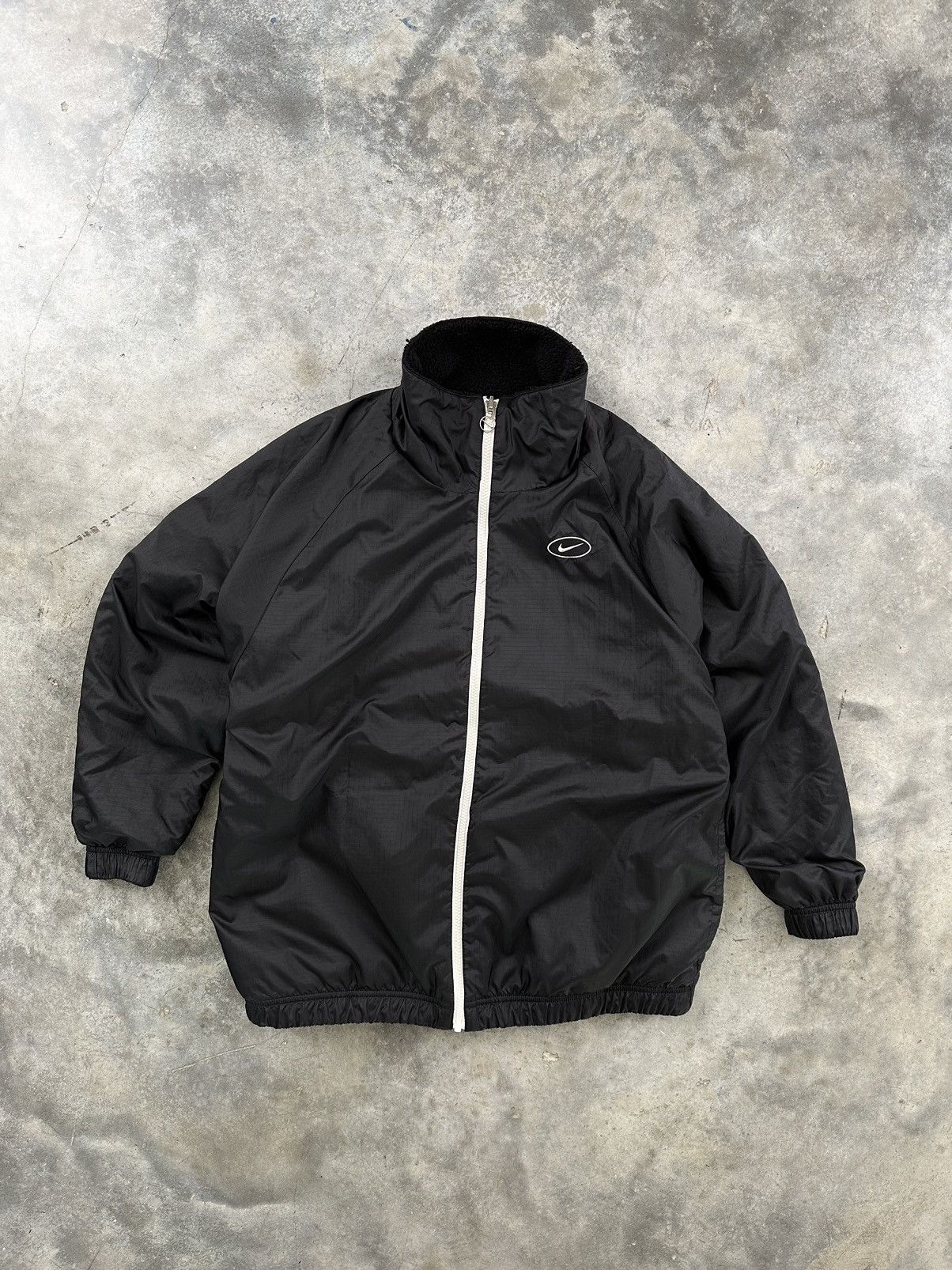 Nike Nike Black Sherpa Reversible " Big Swoosh " Fleece Jacket Size US M / EU 48-50 / 2 - 4 Thumbnail