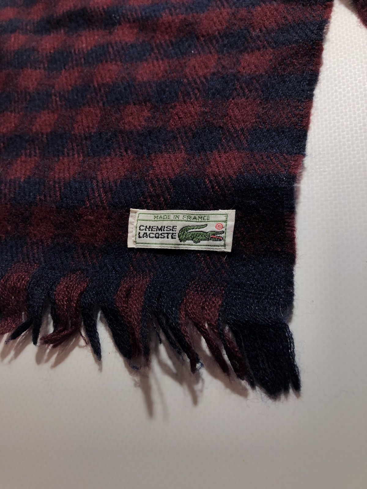 Lacoste Lacoste Vintage Plaid Scarf Size ONE SIZE - 3 Thumbnail