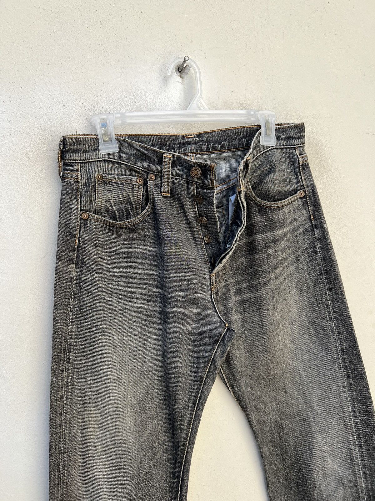 Denime × Vintage Vintage DENIME Japan Sun Faded Black Denim Selvedge Jeans Size US 31 - 2 Thumbnail