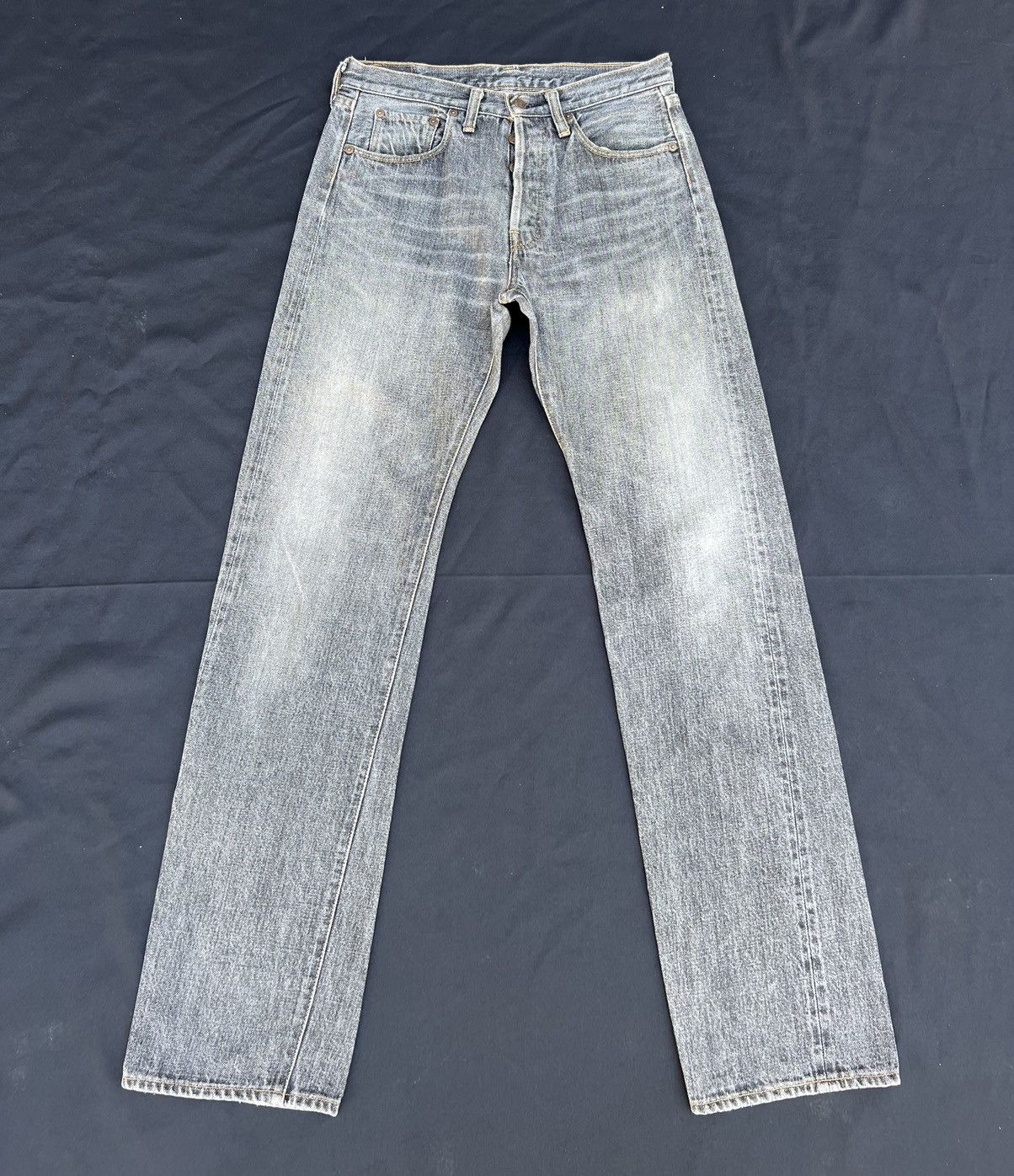 Denime × Vintage Vintage DENIME Japan Sun Faded Black Denim Selvedge Jeans Size US 31 - 21 Thumbnail