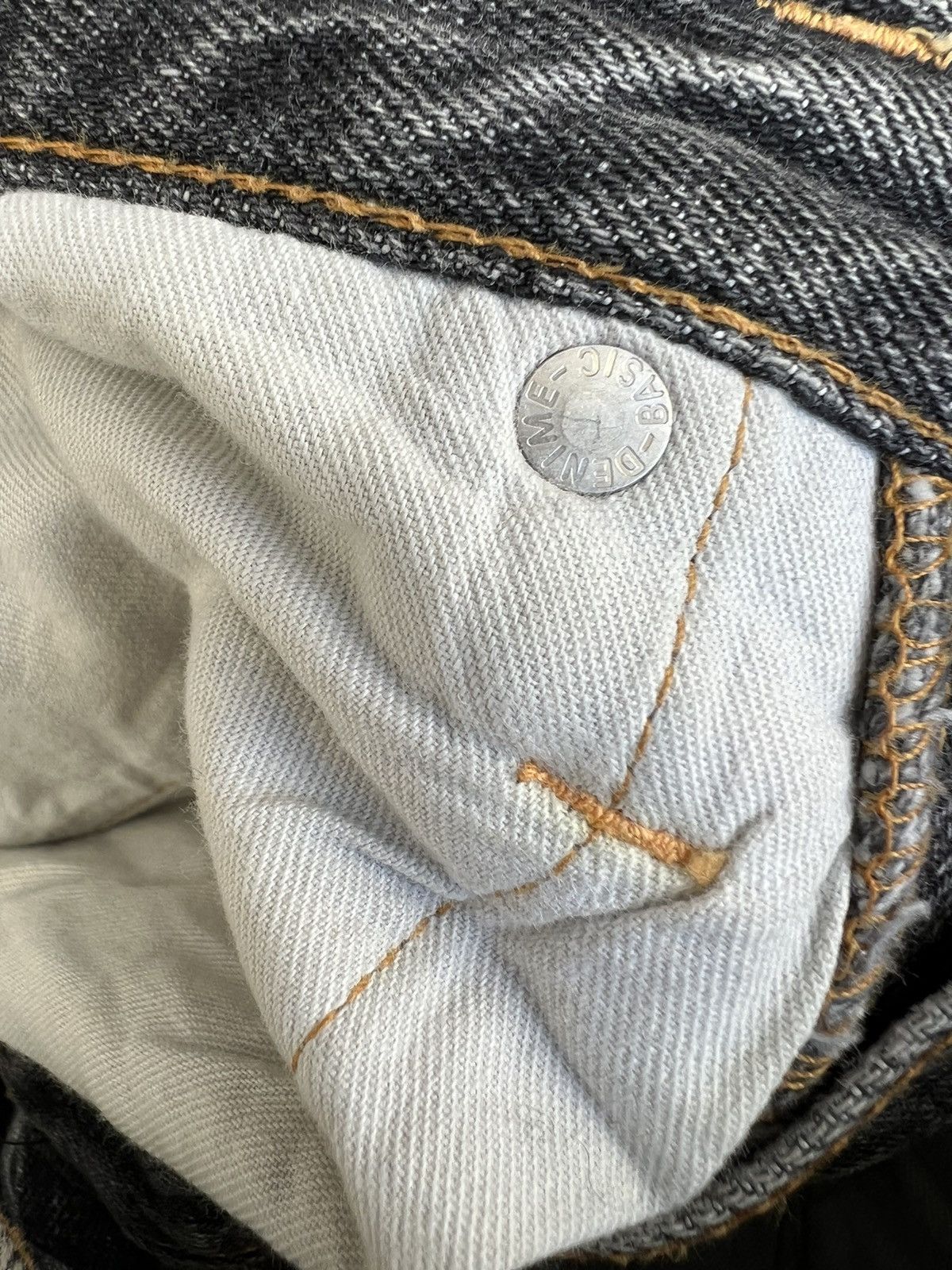 Denime × Vintage Vintage DENIME Japan Sun Faded Black Denim Selvedge Jeans Size US 31 - 20 Thumbnail
