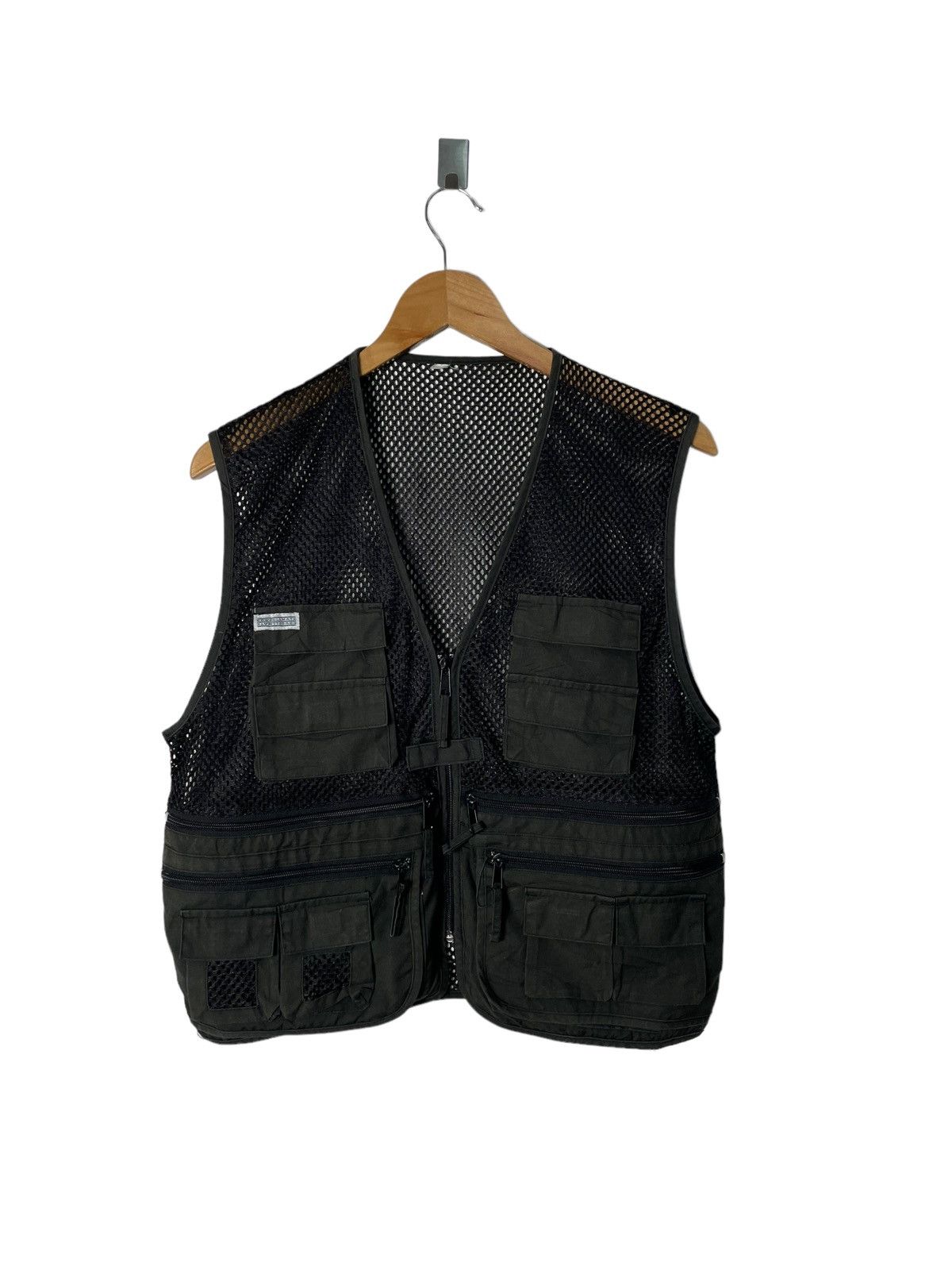 Vintage Japanese Mesh Net Utility Vest Streetwear Style