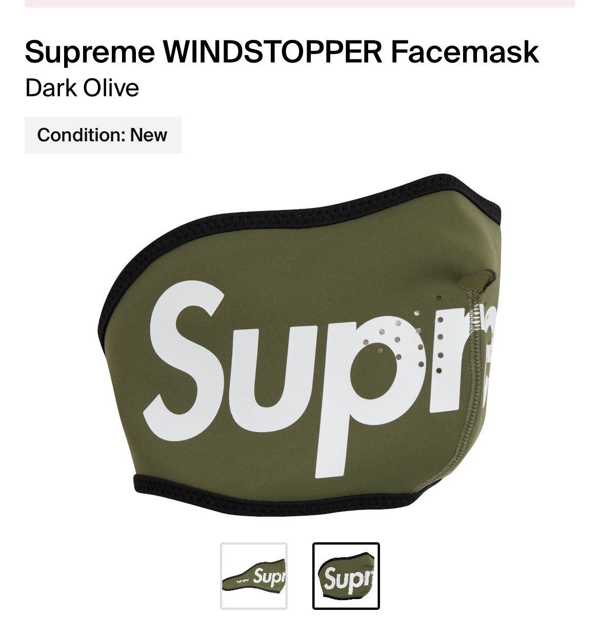 Supreme Supreme WINDSTOPPER Facemask (Dark Olive) | Grailed