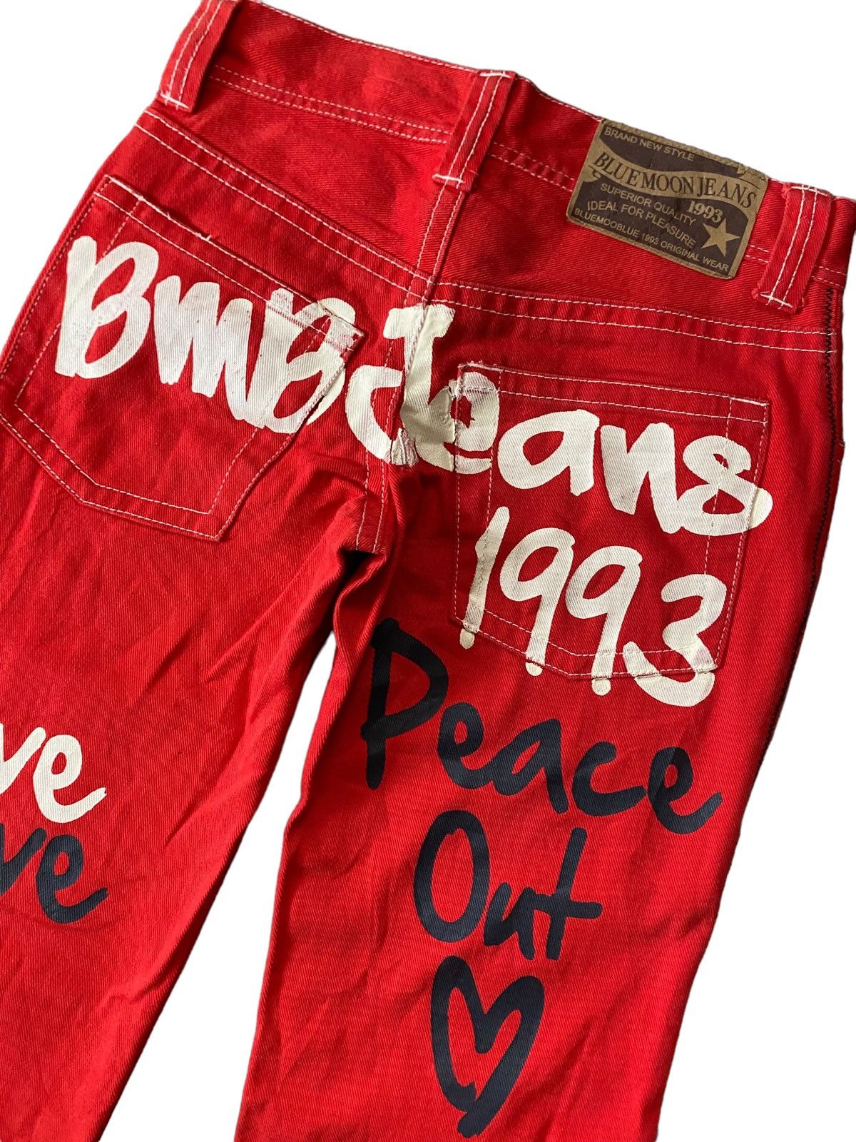 Hysteric Glamour 💥Vintage Japanese BlueMoon Art Pant Size 29" - 2 Thumbnail