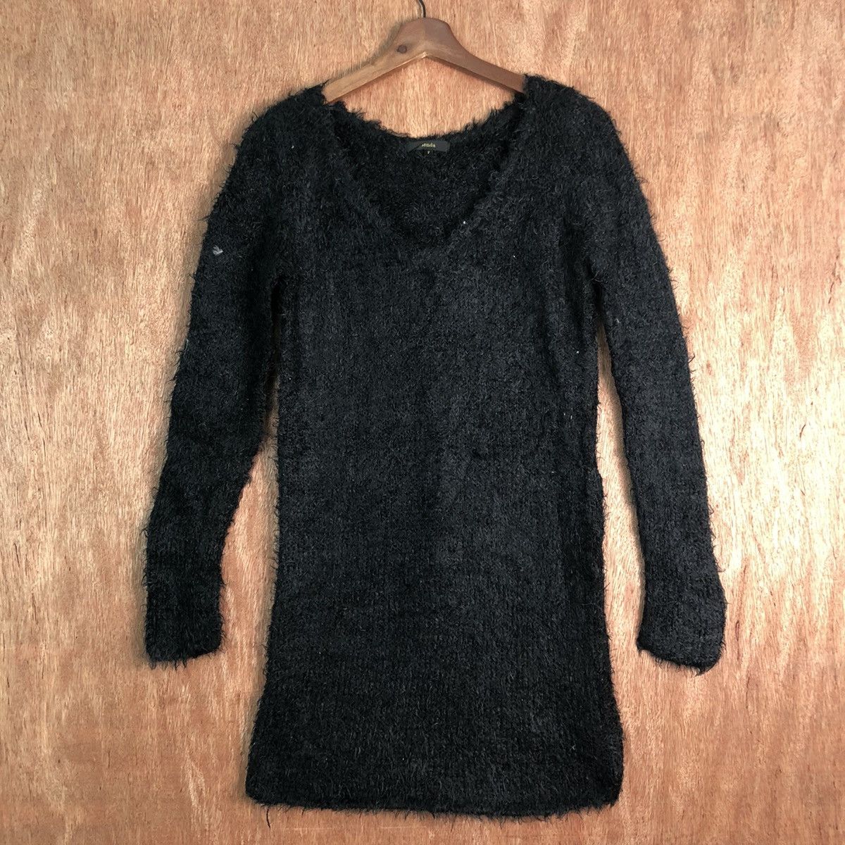 DLL Rienda Black Mohair Shag Shaggy KNitwear #c233