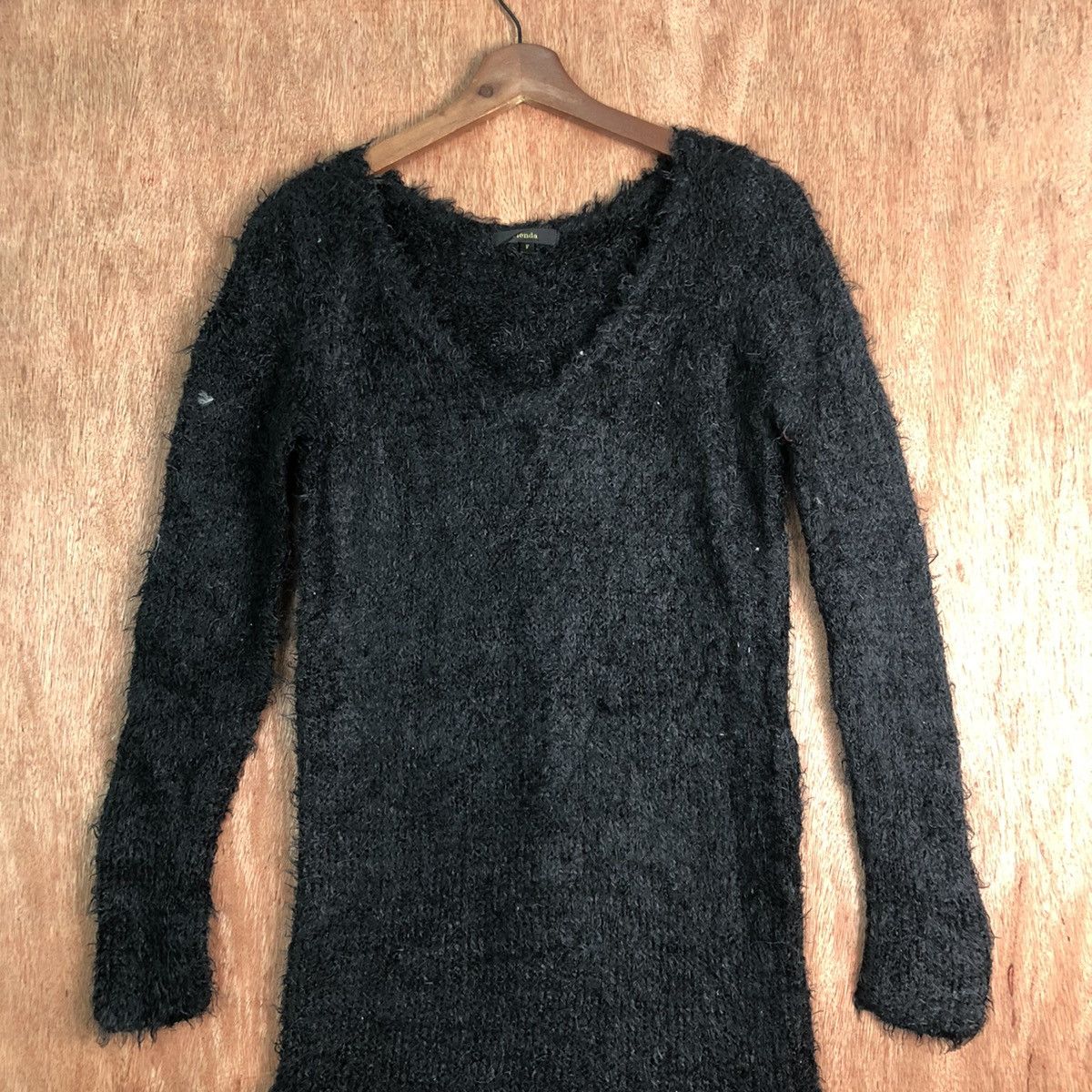 DLL Rienda Black Mohair Shag Shaggy KNitwear #c233