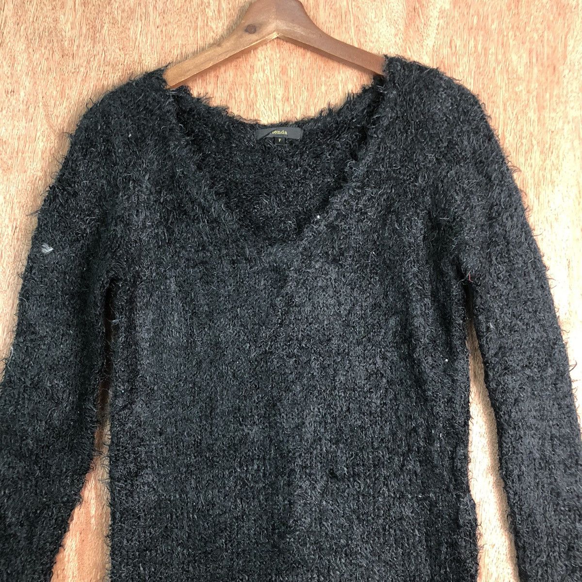 DLL Rienda Black Mohair Shag Shaggy KNitwear #c233