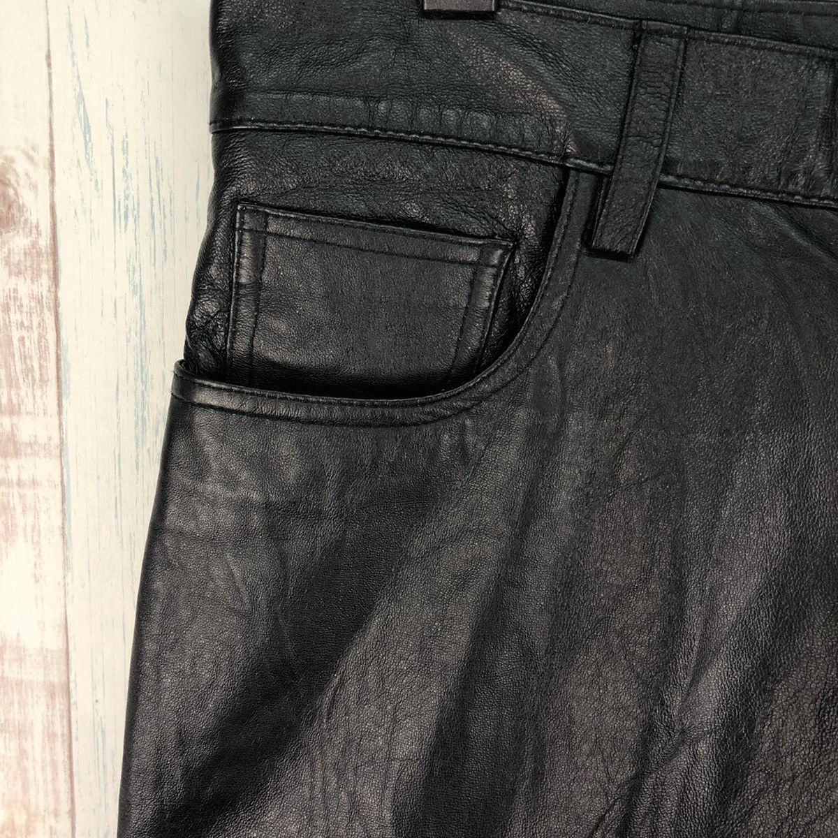 Genuine Leather Vintage BXBK Leather Pants Size US 30 / EU 46 - 6 Thumbnail