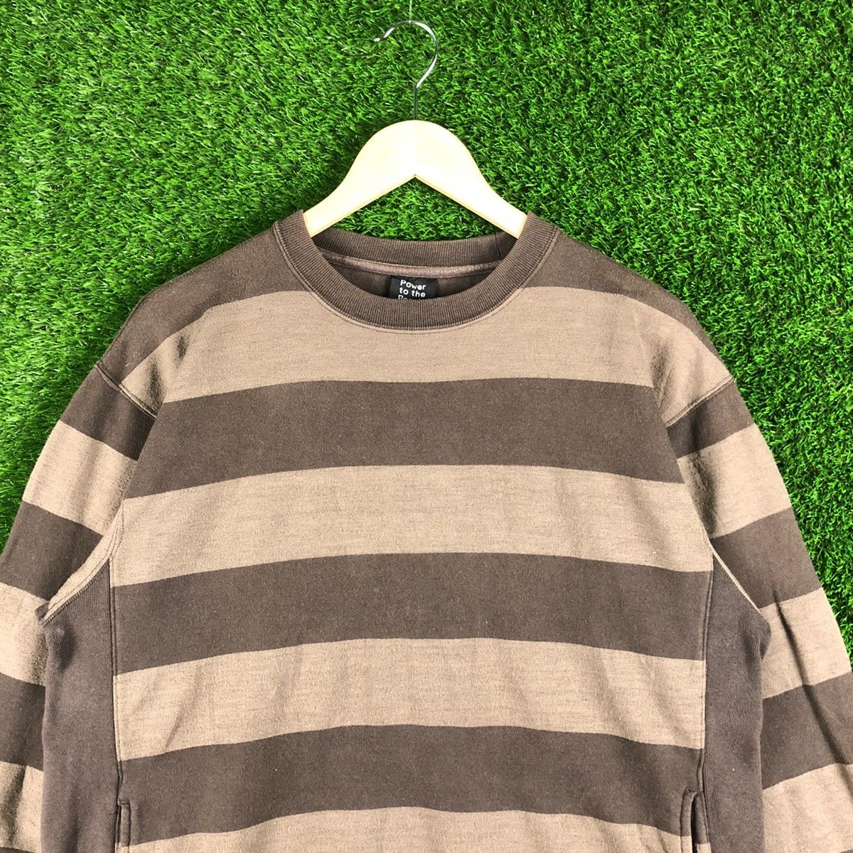 Japanese Brand Power To The People Stripe Sweatshirt Size US XL / EU 56 / 4 - 2 Thumbnail