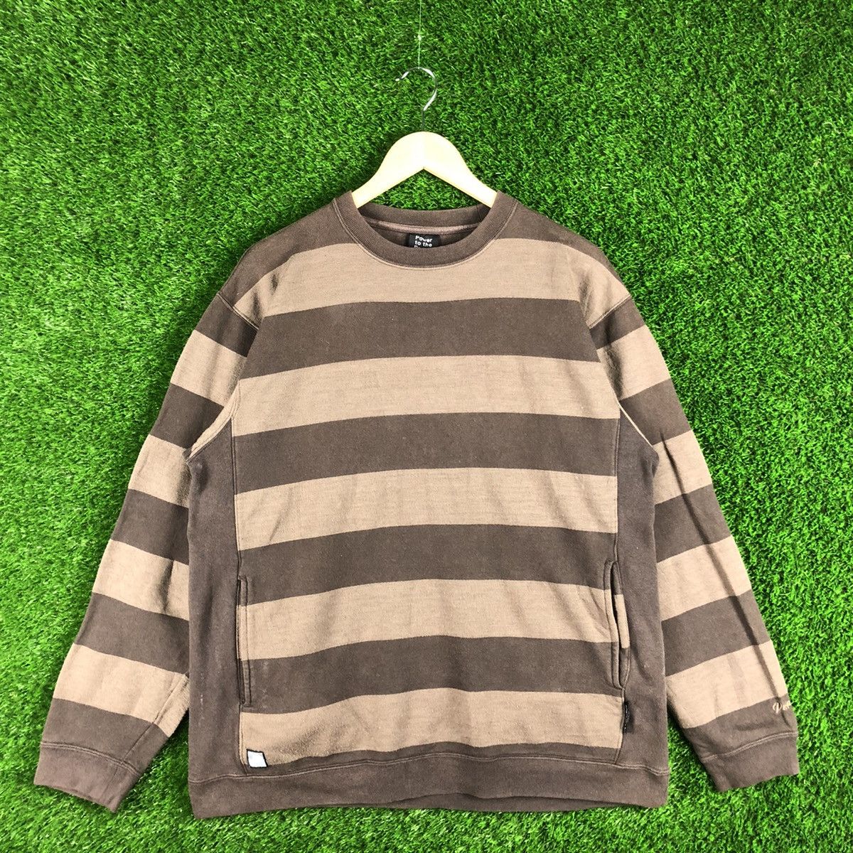 Japanese Brand Power To The People Stripe Sweatshirt Size US XL / EU 56 / 4 - 1 Thumbnail