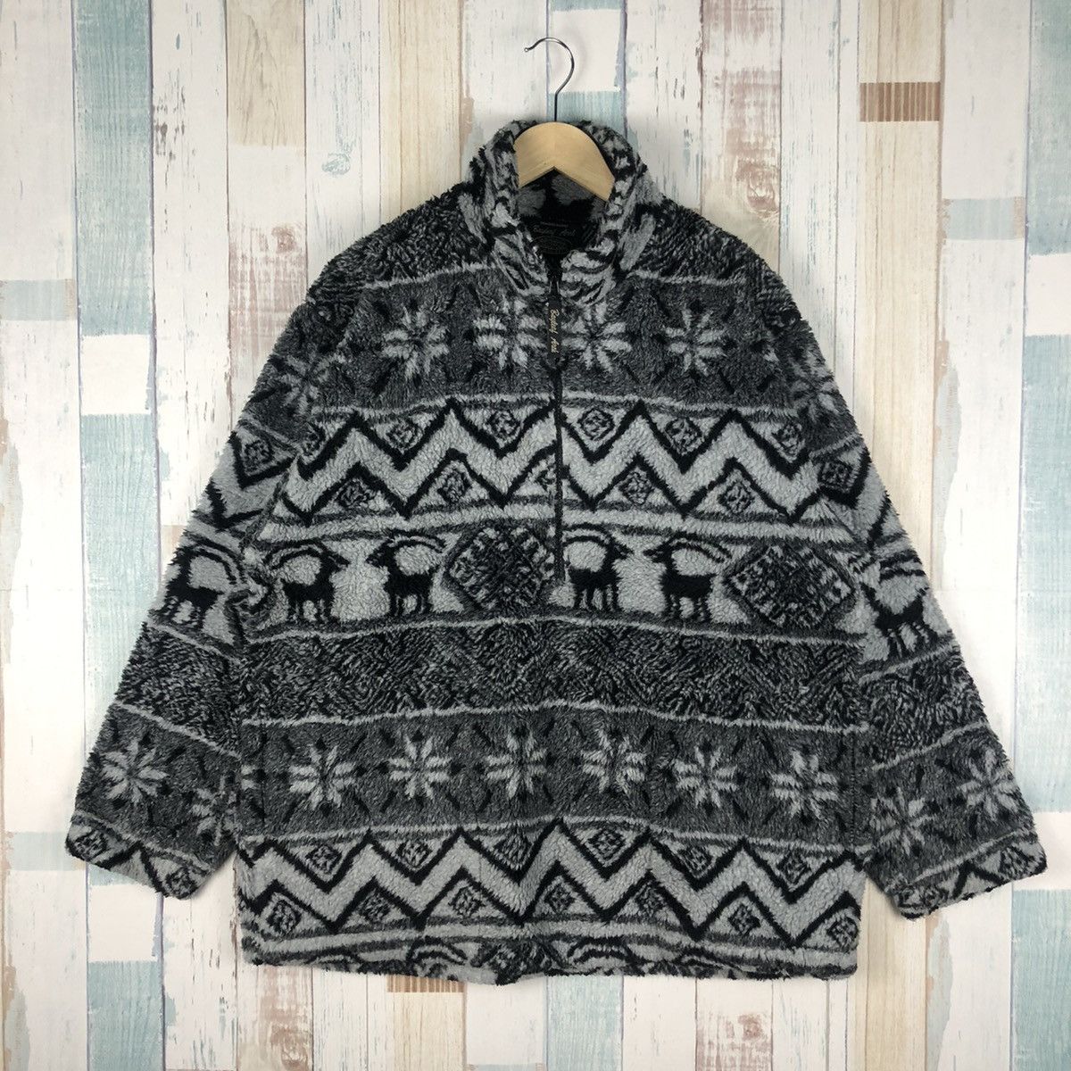 Vintage Vintage Printed Fleece Jacket Size US L / EU 52-54 / 3 - 1 Thumbnail