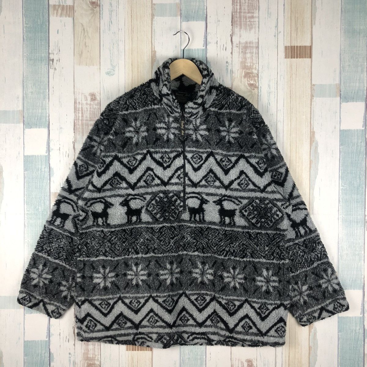 Vintage Vintage Printed Fleece Jacket Size US L / EU 52-54 / 3 - 2 Thumbnail