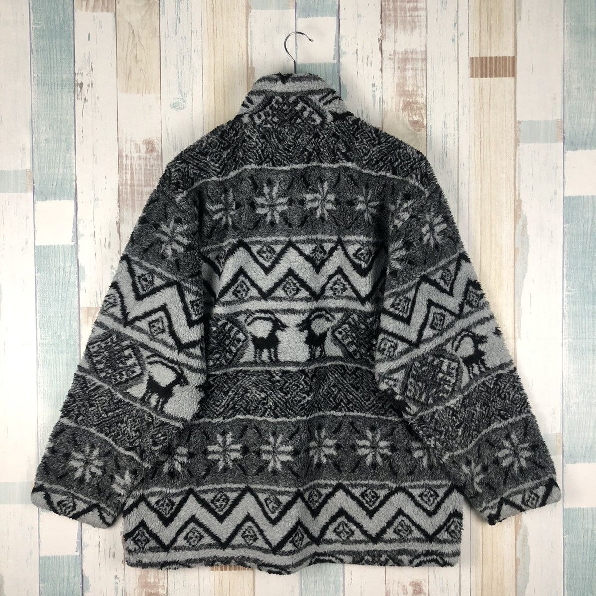Vintage Vintage Printed Fleece Jacket Size US L / EU 52-54 / 3 - 3 Thumbnail
