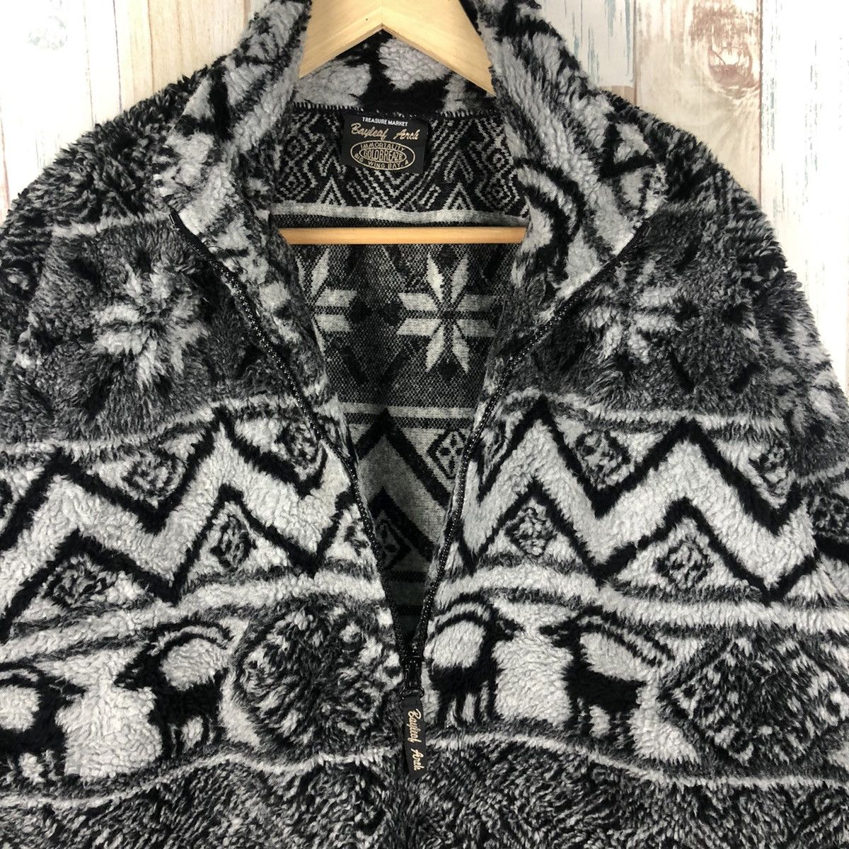 Vintage Vintage Printed Fleece Jacket Size US L / EU 52-54 / 3 - 7 Thumbnail