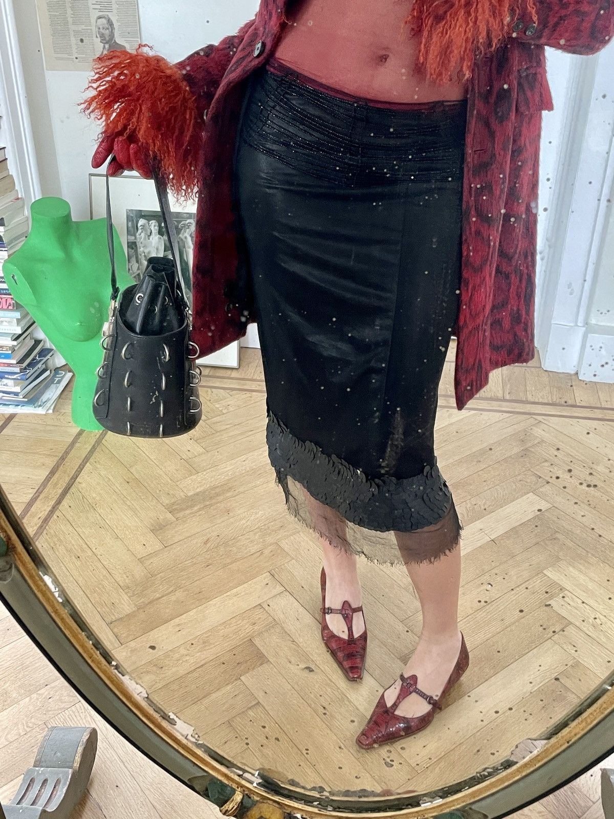Miu Miu Miu Miu 1999 python print burgundy kitten heels | Grailed