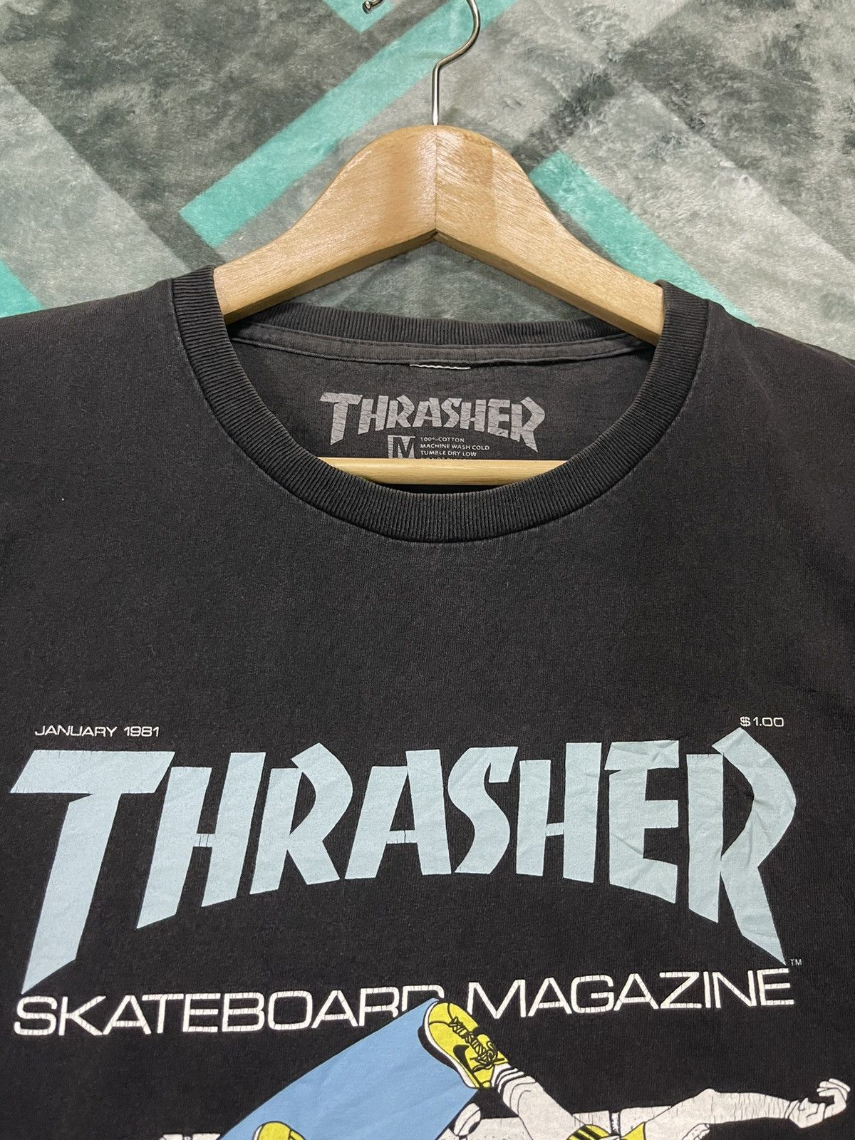 Thrasher THRASHER MAGAZINE FIRST COVER FADED T SHIRT Size US M / EU 48-50 / 2 - 6 Thumbnail
