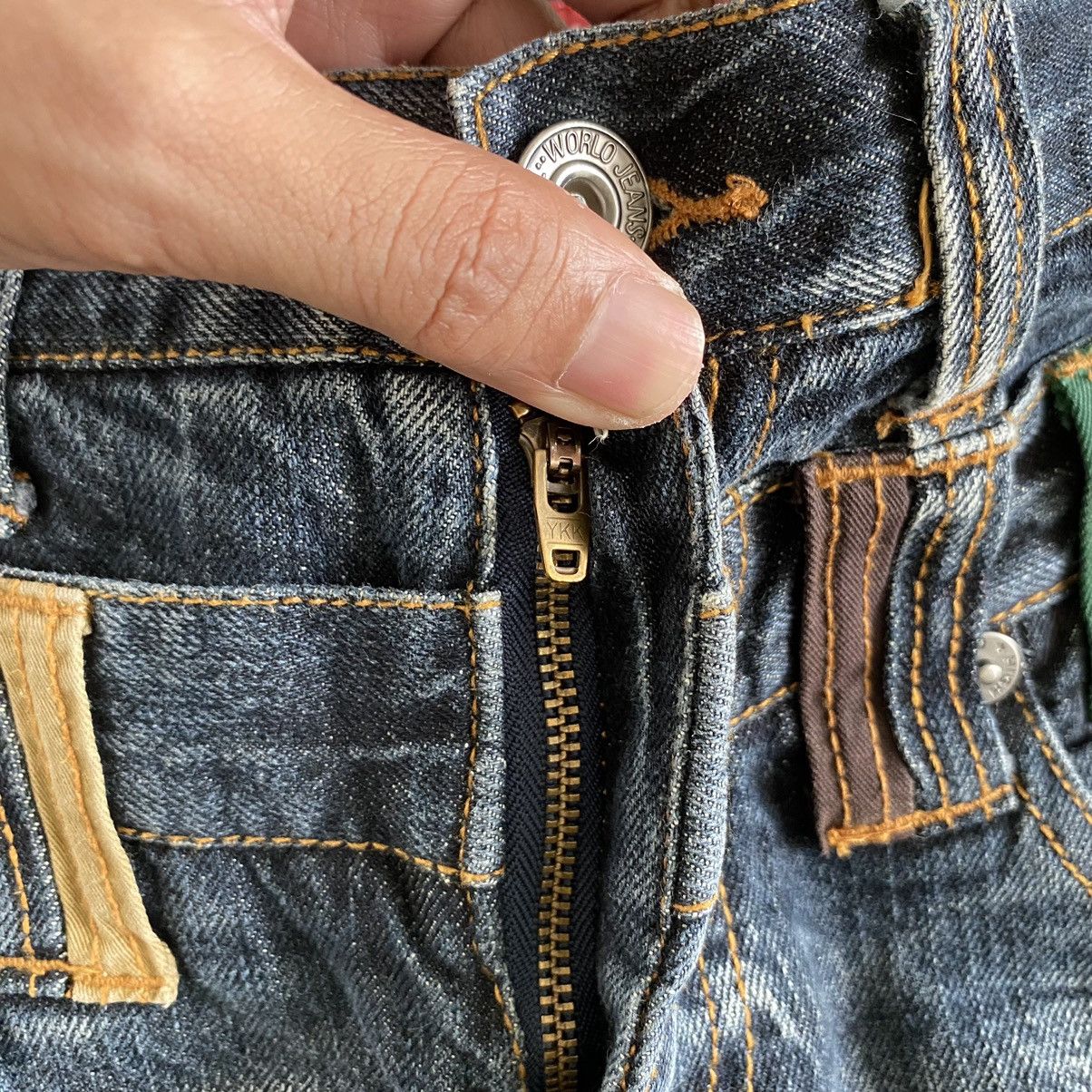 Japanese Brand Nylaus Double Waist Whisker Washed Faded Jeans Size US 30 / EU 46 - 7 Thumbnail