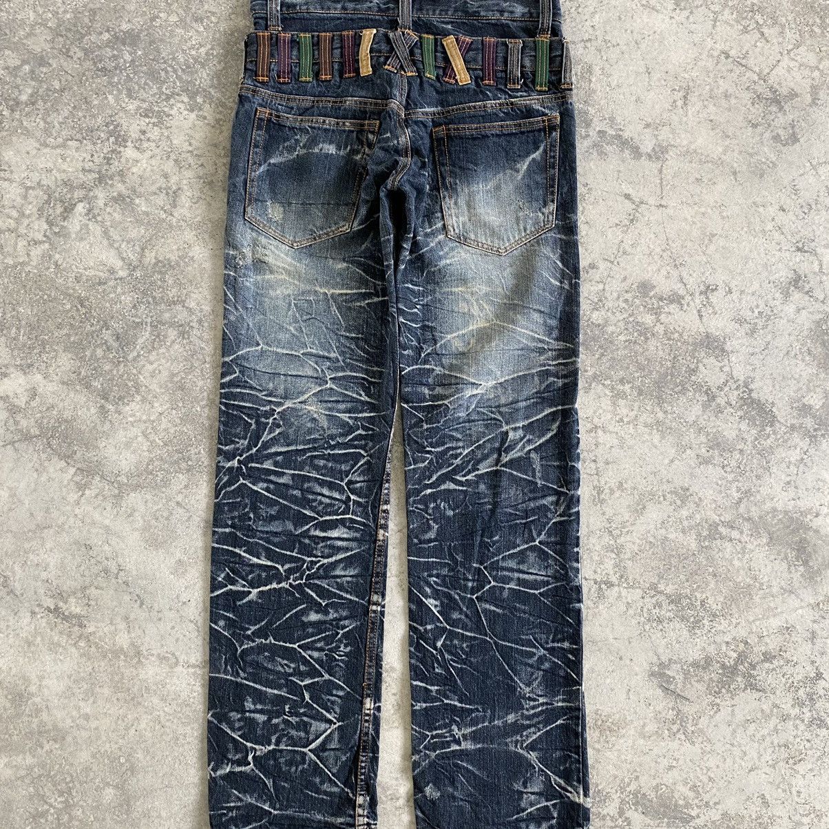 Japanese Brand Nylaus Double Waist Whisker Washed Faded Jeans Size US 30 / EU 46 - 12 Thumbnail