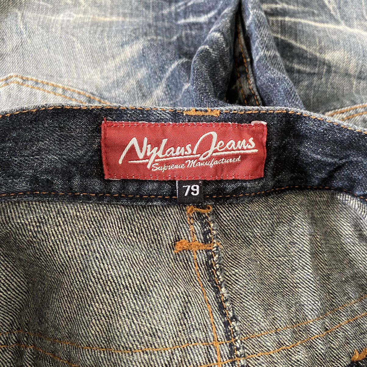 Japanese Brand Nylaus Double Waist Whisker Washed Faded Jeans Size US 30 / EU 46 - 13 Thumbnail