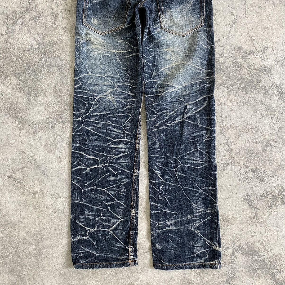 Japanese Brand Nylaus Double Waist Whisker Washed Faded Jeans Size US 30 / EU 46 - 11 Thumbnail