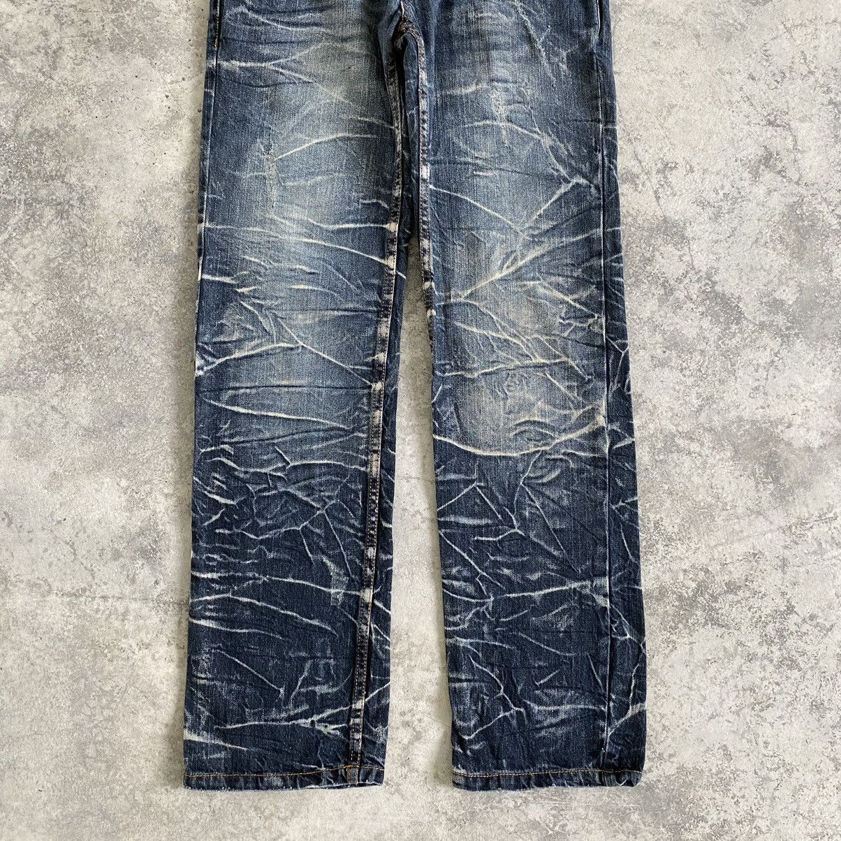 Japanese Brand Nylaus Double Waist Whisker Washed Faded Jeans Size US 30 / EU 46 - 4 Thumbnail