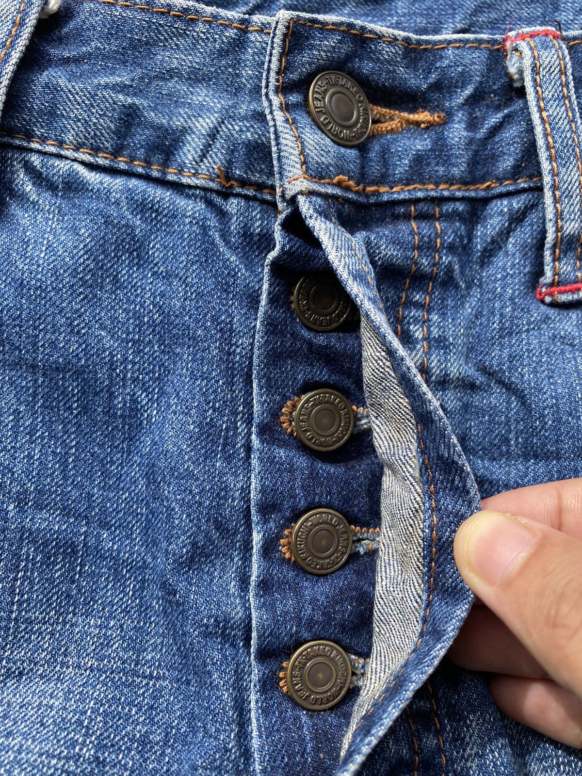 Blue Blue Japan 💥RARE💥 TAKEO KIKUCHI Sashiko Thread x Hybrid Floral Denim Size US 32 / EU 48 - 5 Thumbnail