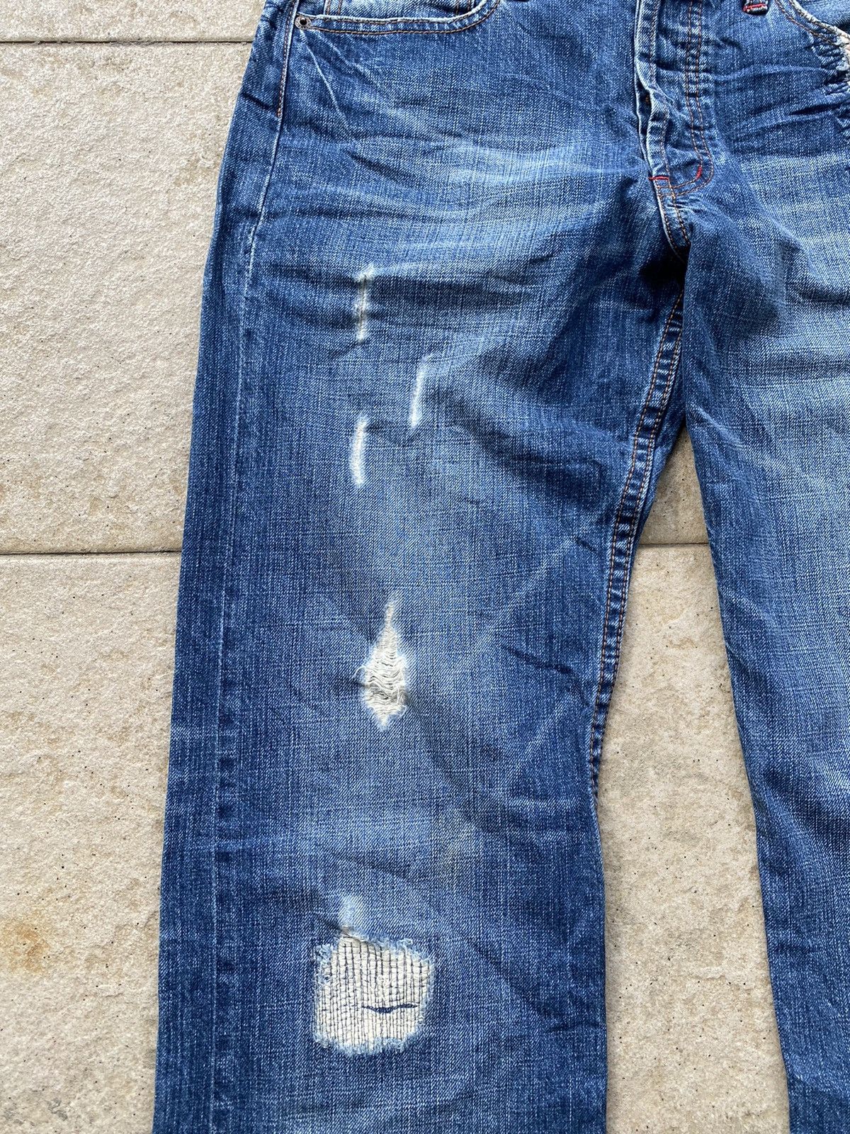 Blue Blue Japan 💥RARE💥 TAKEO KIKUCHI Sashiko Thread x Hybrid Floral Denim Size US 32 / EU 48 - 7 Thumbnail