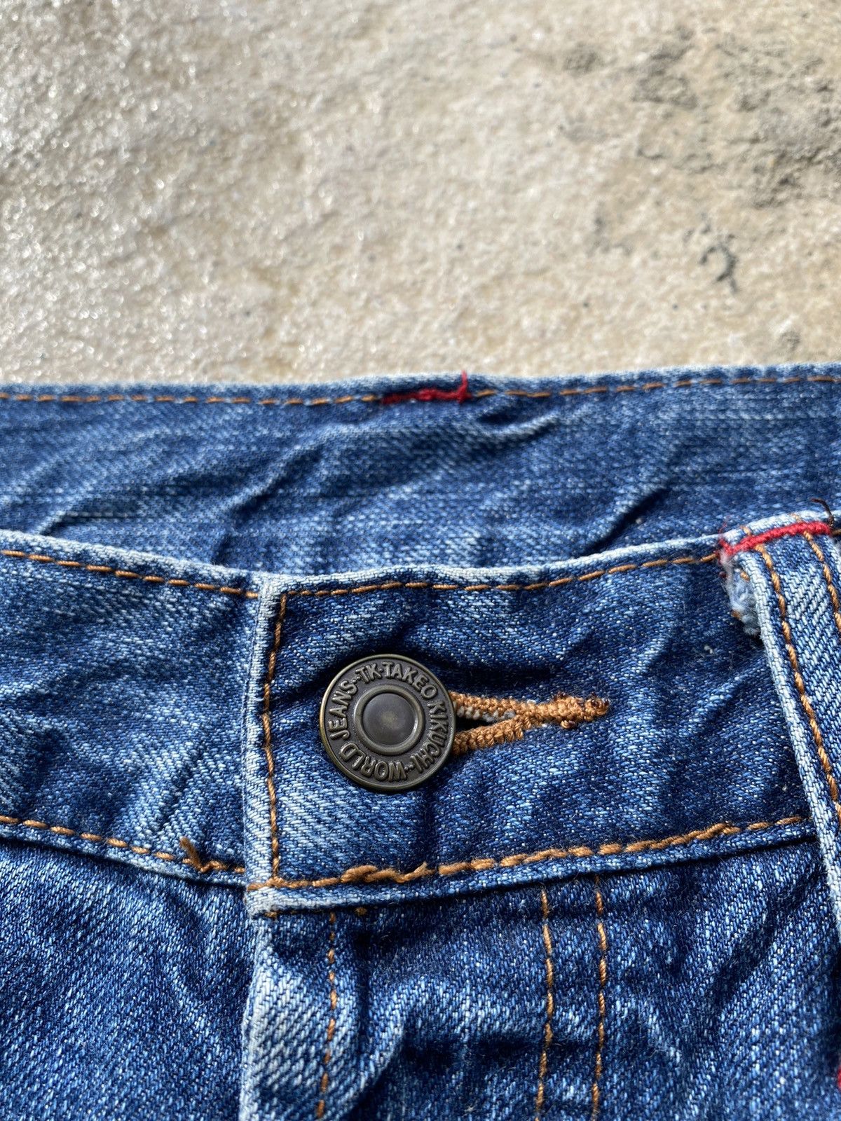 Blue Blue Japan 💥RARE💥 TAKEO KIKUCHI Sashiko Thread x Hybrid Floral Denim Size US 32 / EU 48 - 4 Thumbnail