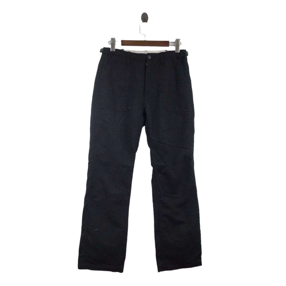 Vintage BACK NUMBER Japan Black StraightCut Wool Trousers CasualPant Size US 32 / EU 48 - 1 Thumbnail