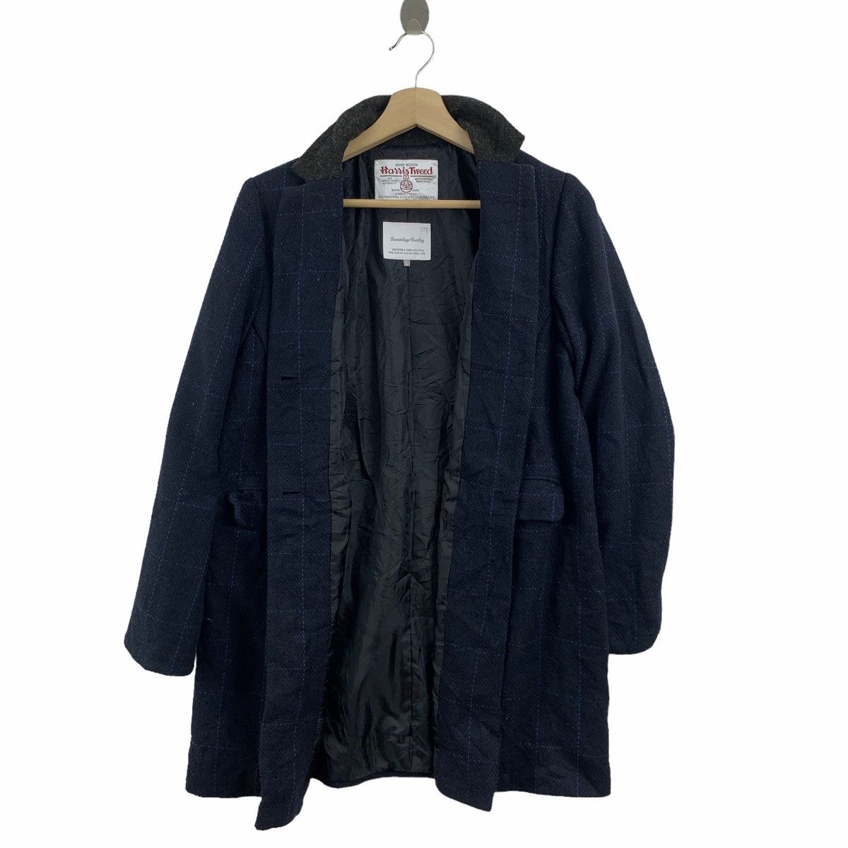 Harris Tweed Vintage Harris Tweed Sevendays Sunday Wool Long Coat Size US L / EU 52-54 / 3 - 4 Thumbnail