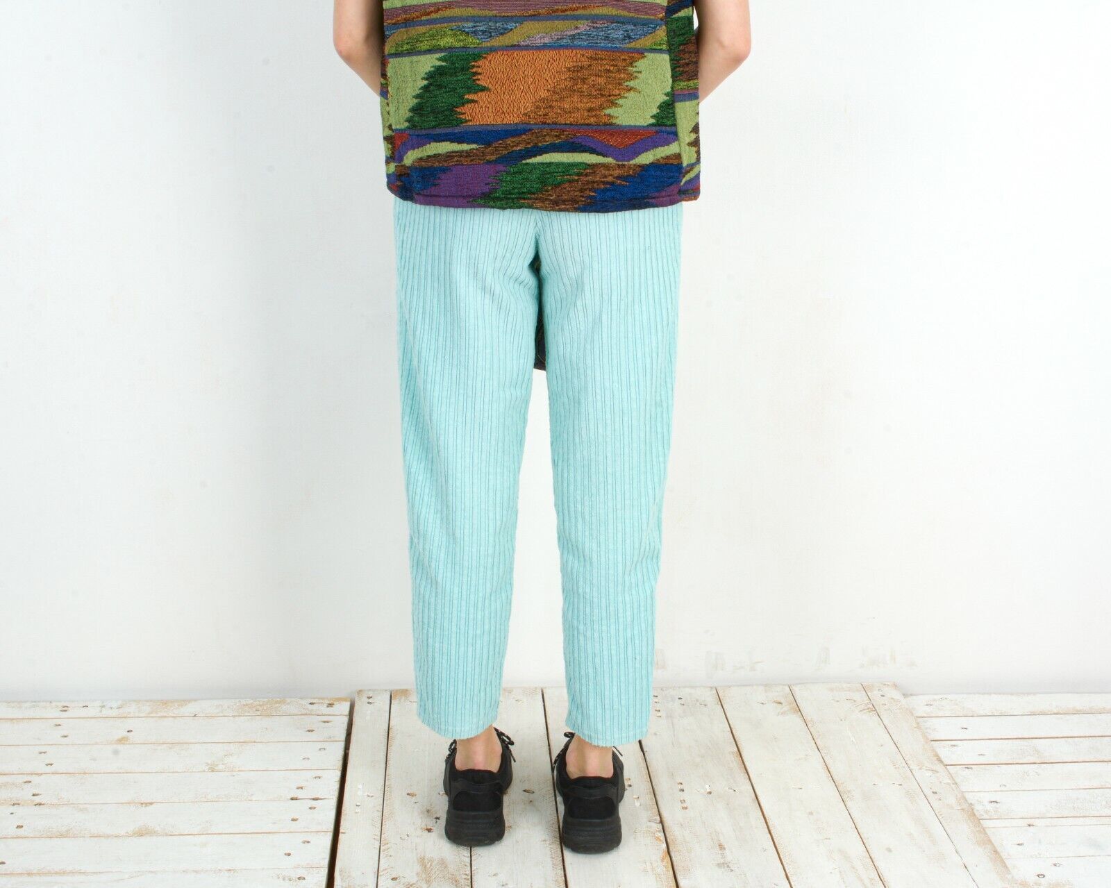 Other × Vintage W27 L27 Corduroy Pants Trousers Mint High Wasted Whale Cord Size 27" / US 4 / IT 40 - 5 Thumbnail