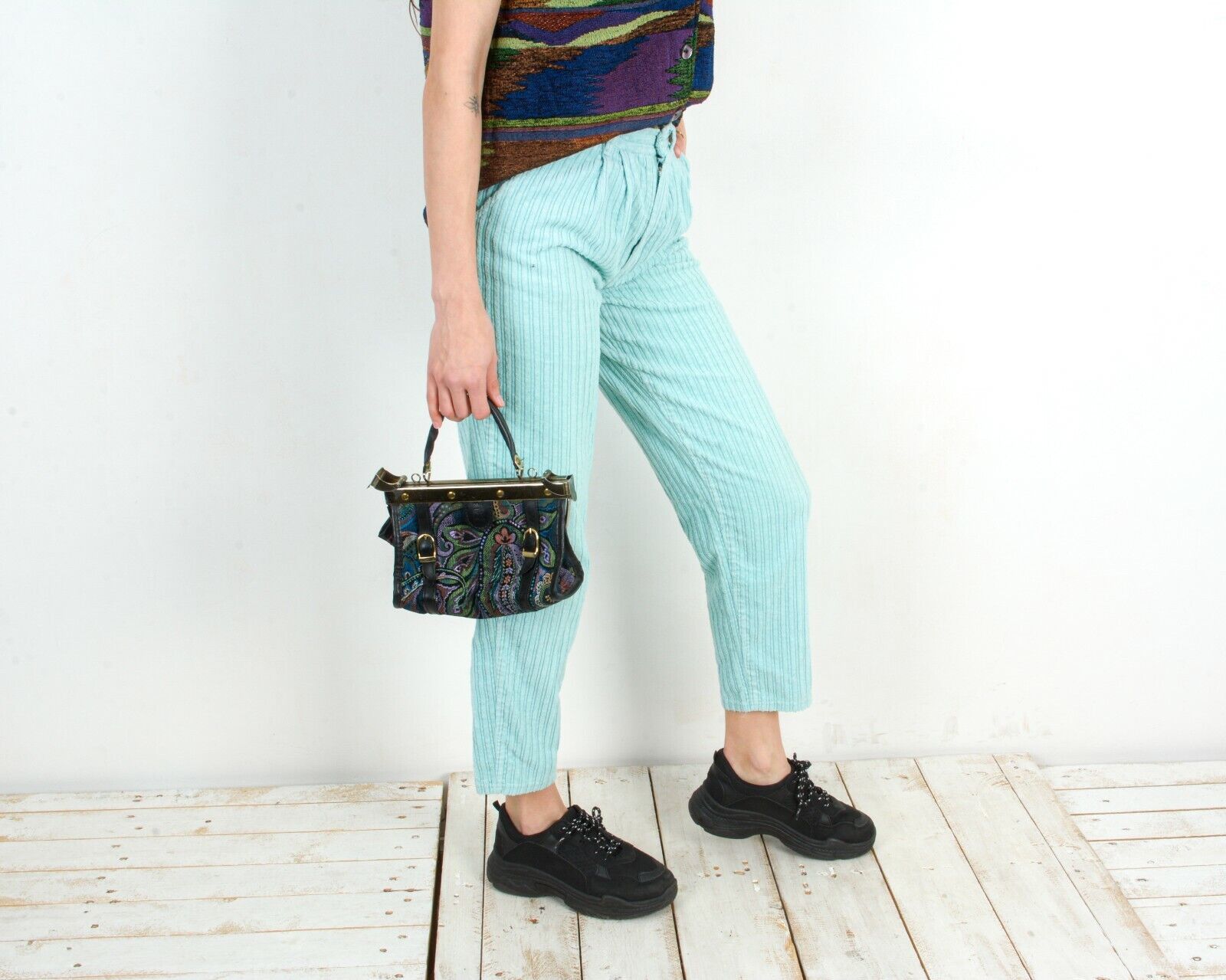 Other × Vintage W27 L27 Corduroy Pants Trousers Mint High Wasted Whale Cord Size 27" / US 4 / IT 40 - 4 Thumbnail