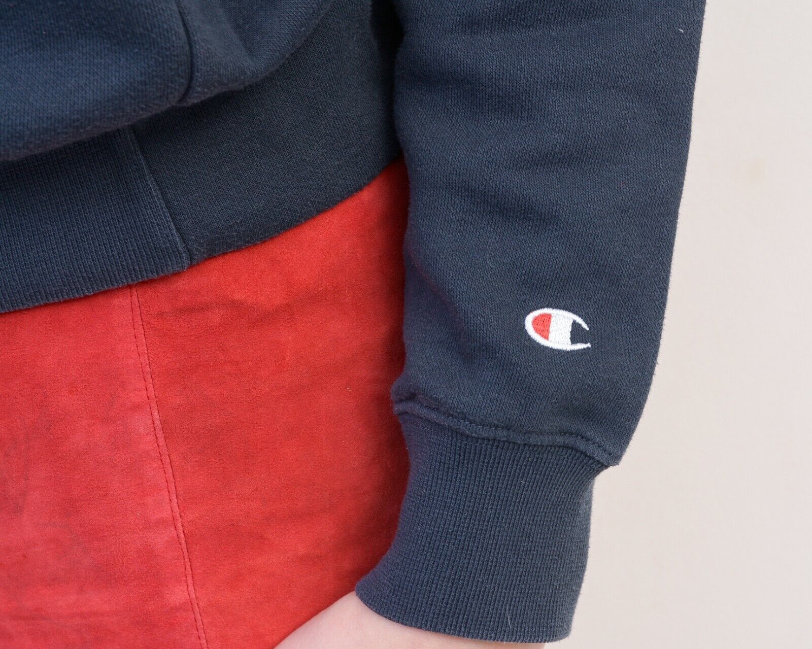 Champion × Vintage Jumper Sweatshirt Pullover Dark Grey Soft Lining Casual Size S / US 4 / IT 40 - 5 Thumbnail