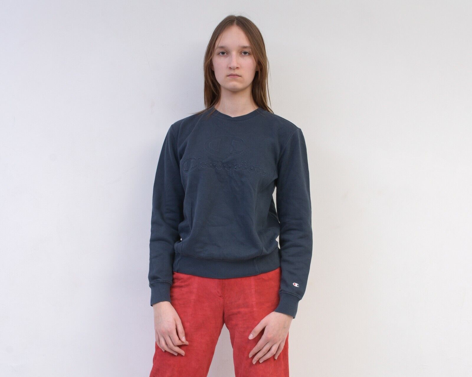 Champion × Vintage Jumper Sweatshirt Pullover Dark Grey Soft Lining Casual Size S / US 4 / IT 40 - 1 Thumbnail