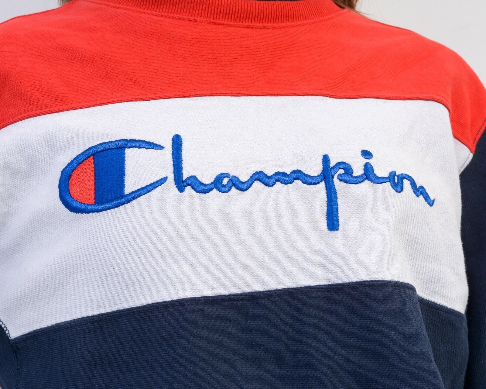 Champion × Vintage Jumper Sweatshirt Pullover Classic Red Blue White Casual Size XL / US 12-14 / IT 48-50 - 5 Thumbnail
