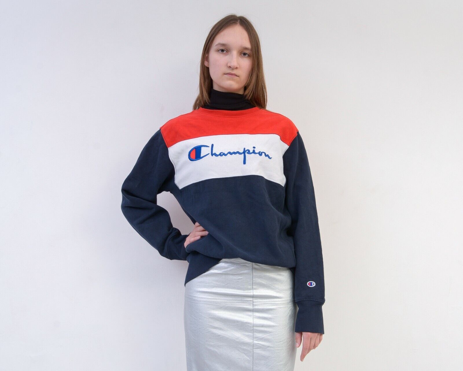 Champion × Vintage Jumper Sweatshirt Pullover Classic Red Blue White Casual Size XL / US 12-14 / IT 48-50 - 1 Thumbnail