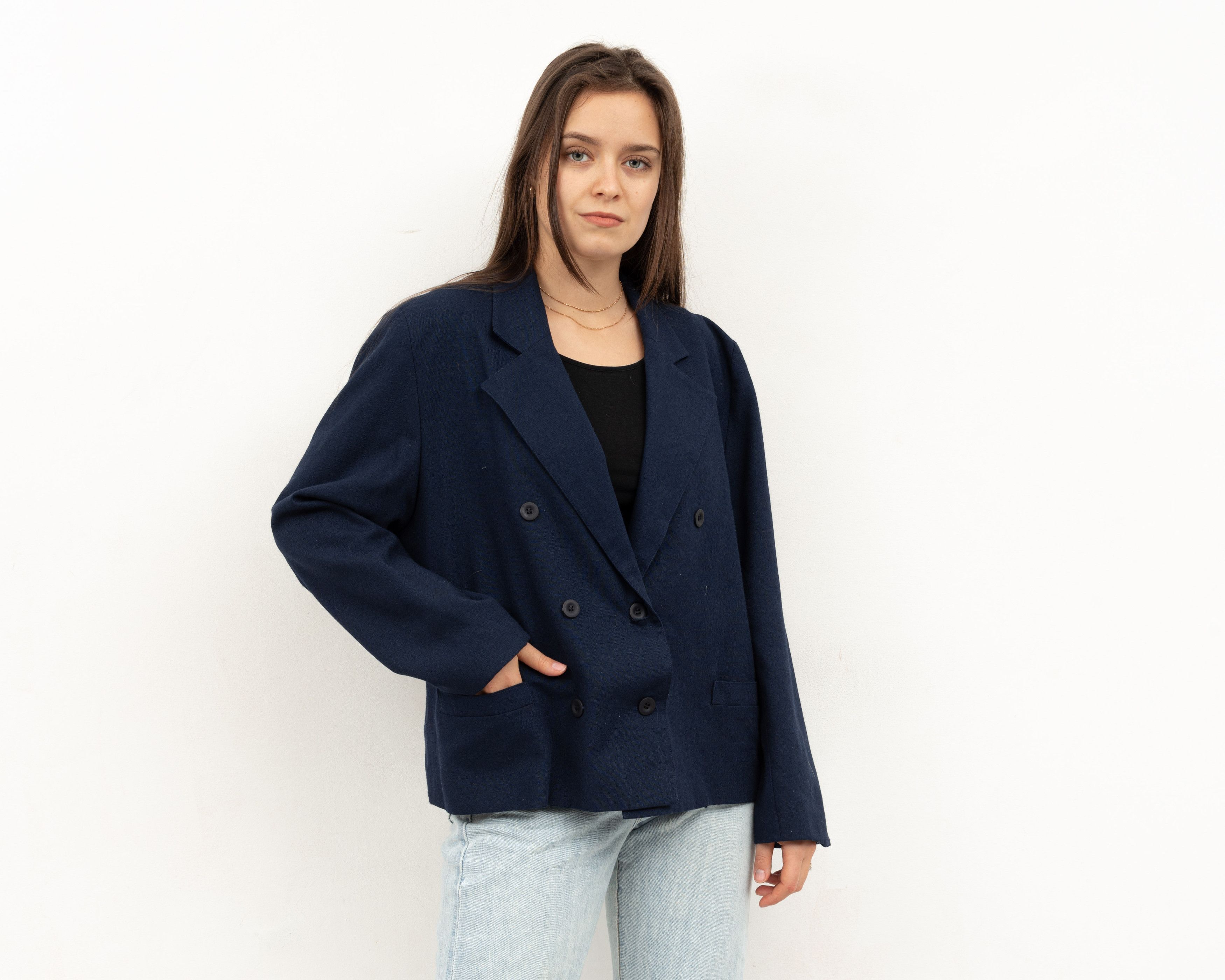 Other × Vintage Double UK 14 Breasted US 10 Blazer Jacket Coat Overshirt Top Size L / US 10 / IT 46 - 1 Thumbnail