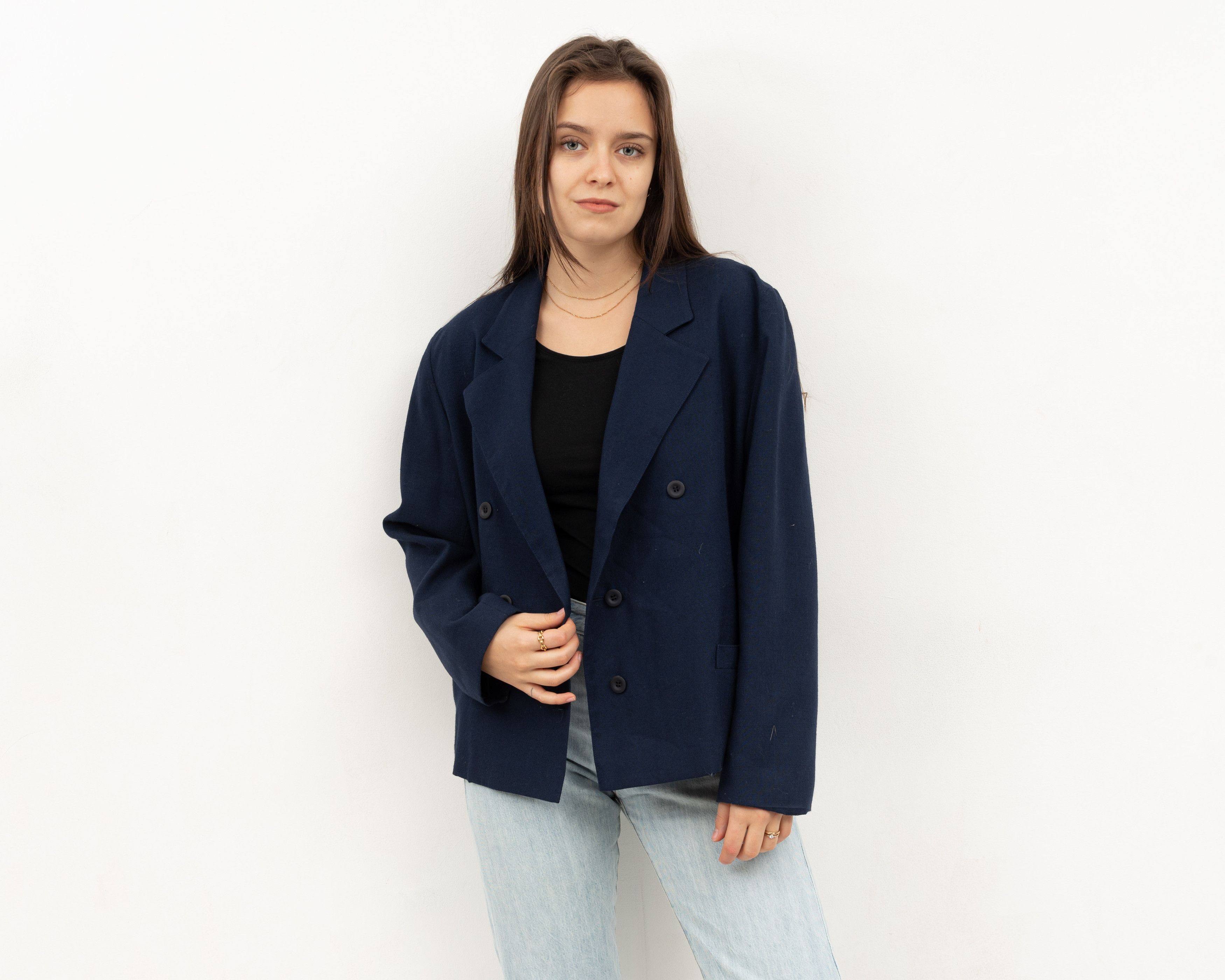 Other × Vintage Double UK 14 Breasted US 10 Blazer Jacket Coat Overshirt Top Size L / US 10 / IT 46 - 3 Thumbnail