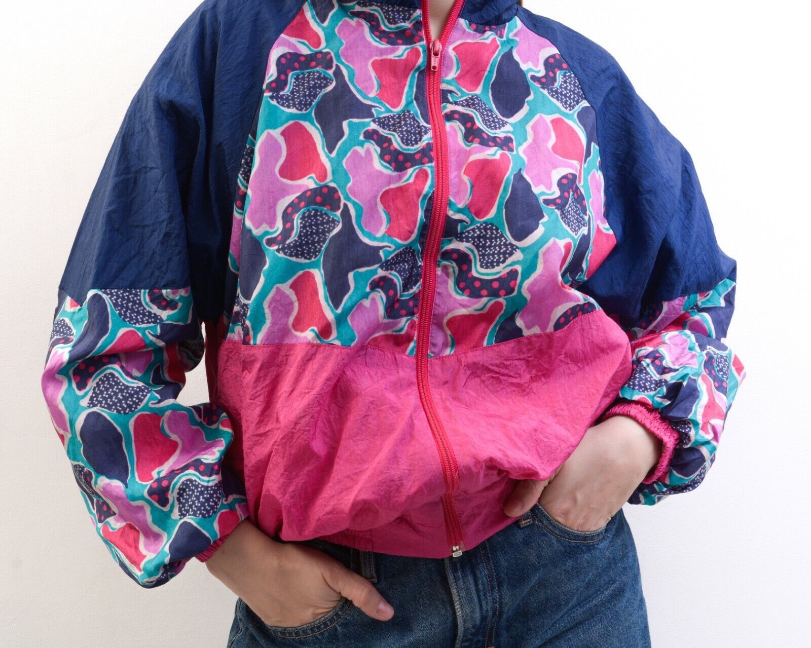 Other × Vintage Jumper Jacket Pink Sports Bomber Zip Up Windbreaker Pattern Size L / US 10 / IT 46 - 5 Thumbnail