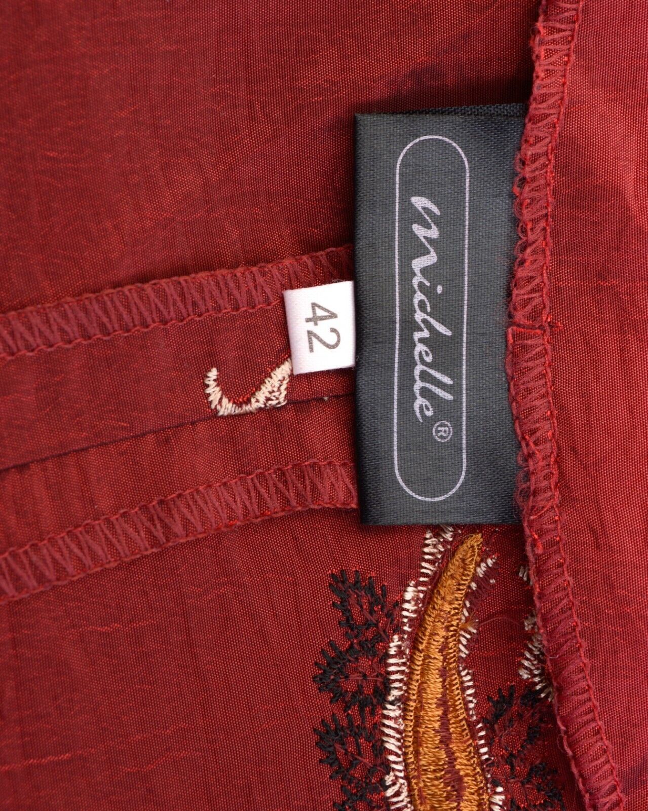 Other × Vintage 80's Embroidered Leaves Shimmer Button Up Blouse Shirt Top Size L / US 10 / IT 46 - 6 Thumbnail