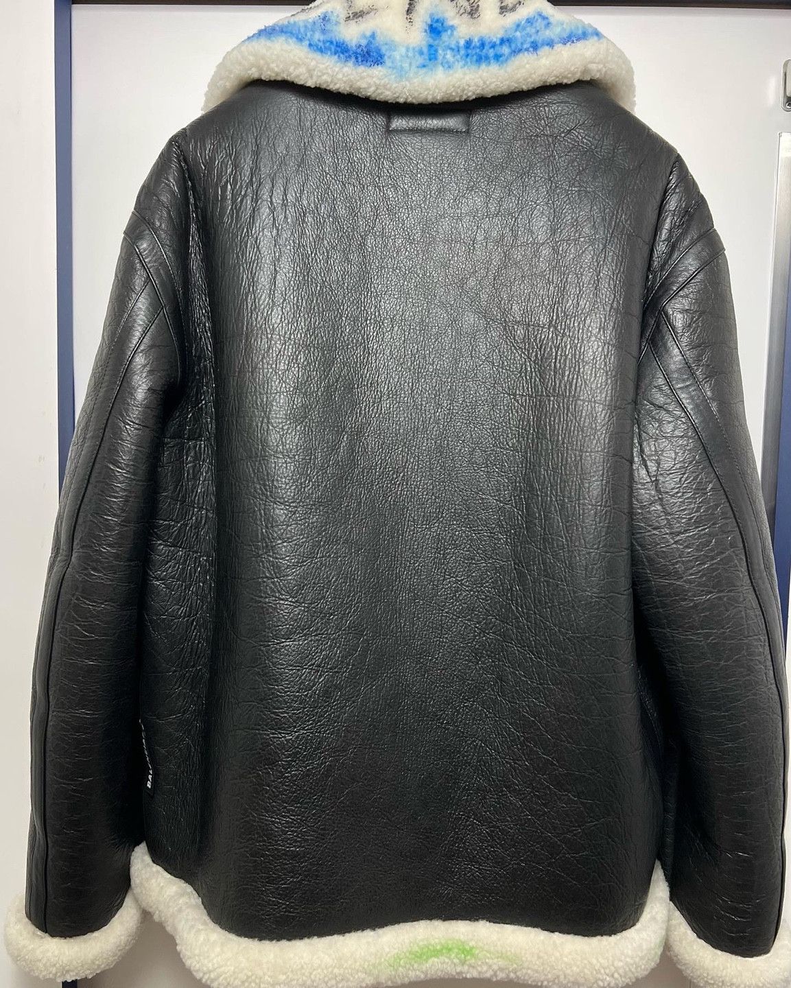 Balenciaga 19FW Balenciaga Graffiti shearling jacket Grailed