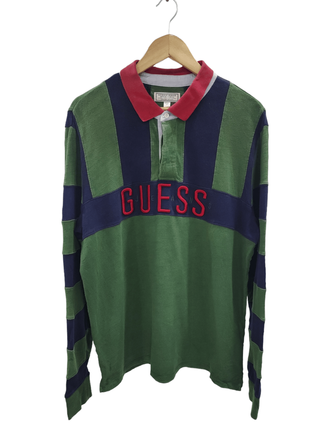 Guess × Vintage Vintage Guess Jeans Polo Long Sleve Shirt Size US XL / EU 56 / 4 - 3 Thumbnail