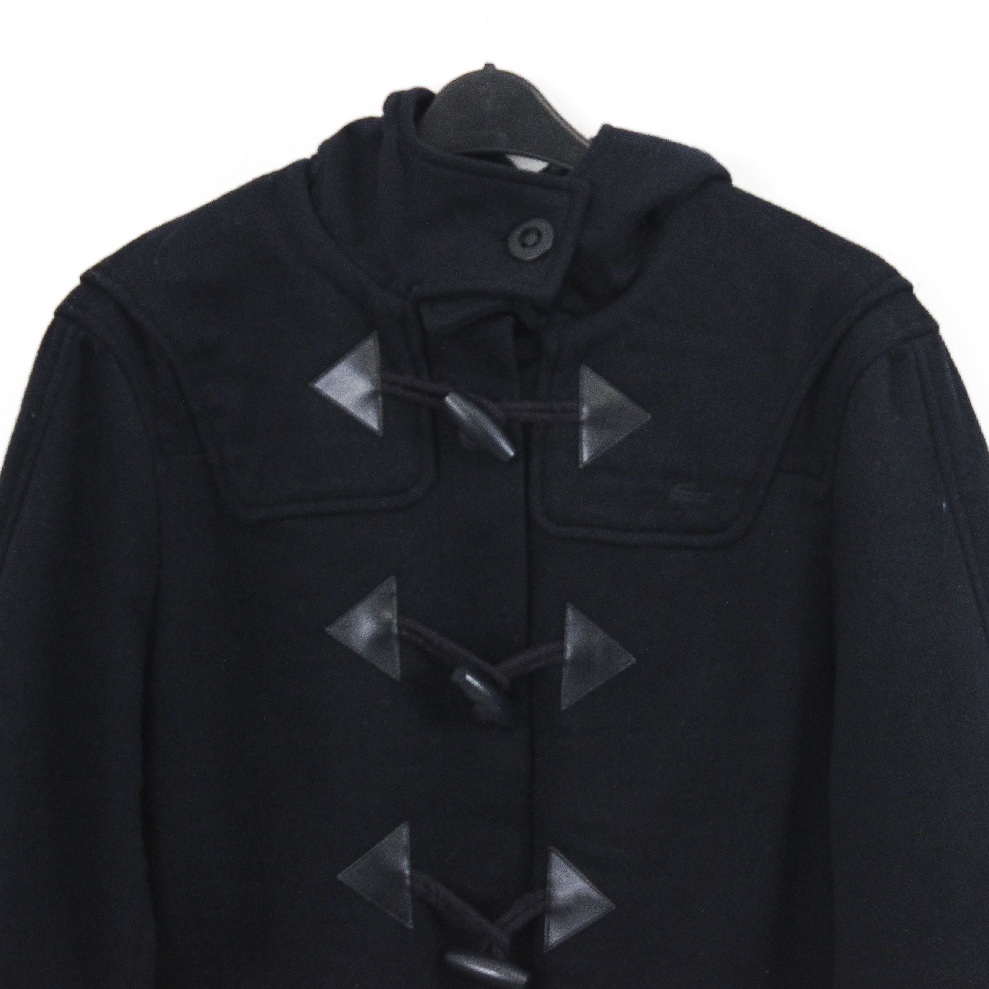 Lacoste Women UK 10 Duffle EU 38 Coat Jacket Wool Navy US 6 Hooded M Size M / US 6-8 / IT 42-44 - 2 Thumbnail